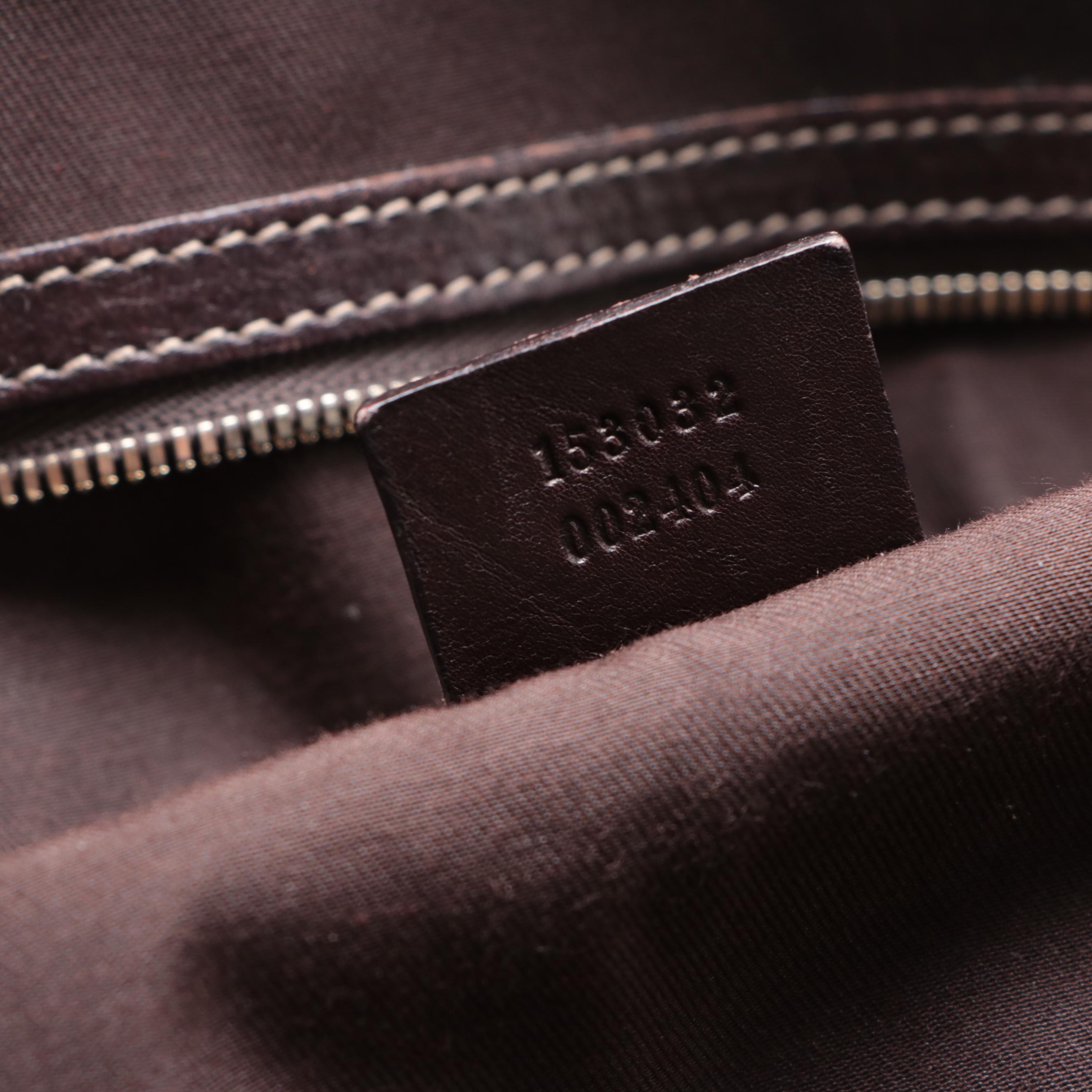 Gucci Horsebit Canvas and Leather Shoulder Bag