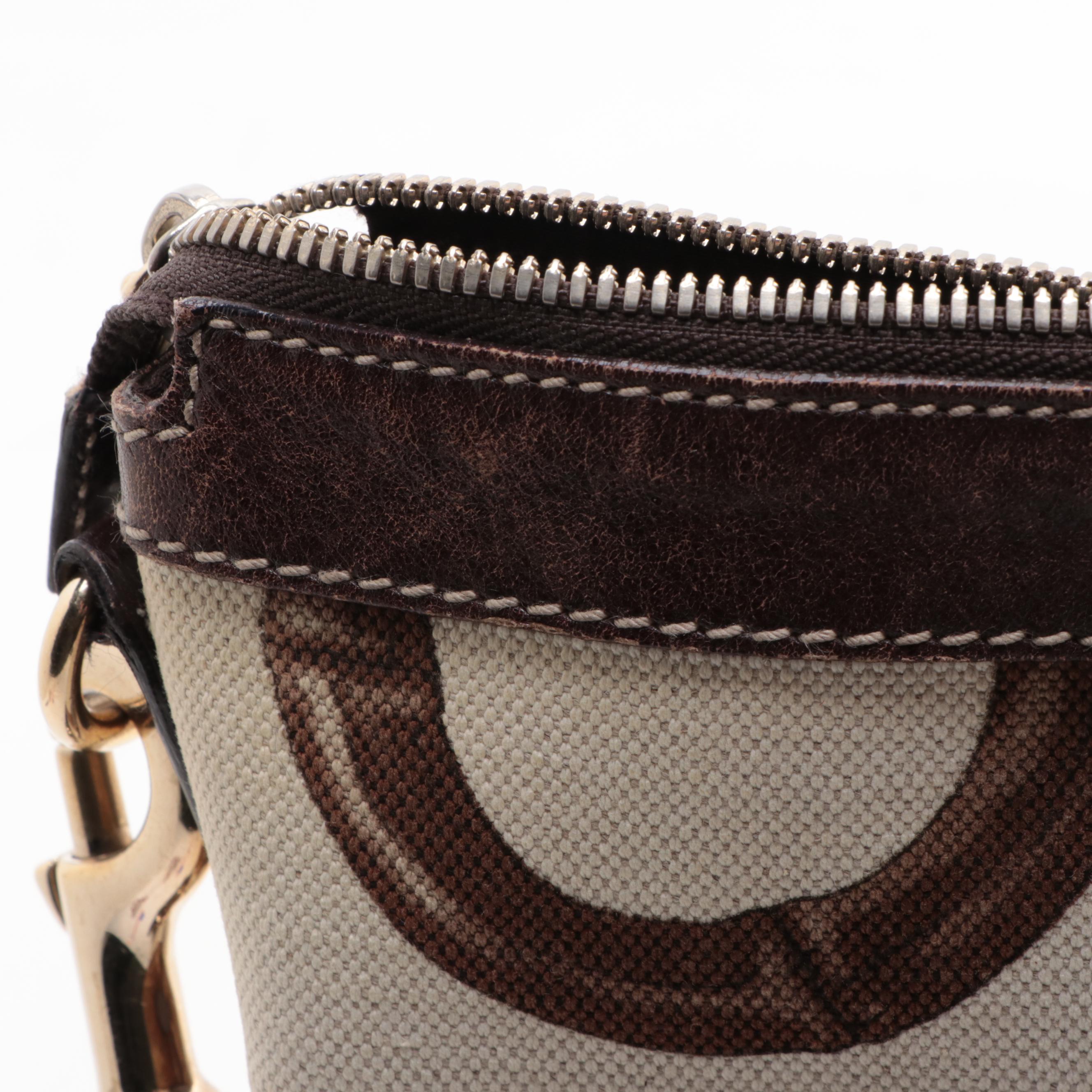 Gucci Horsebit Canvas and Leather Shoulder Bag