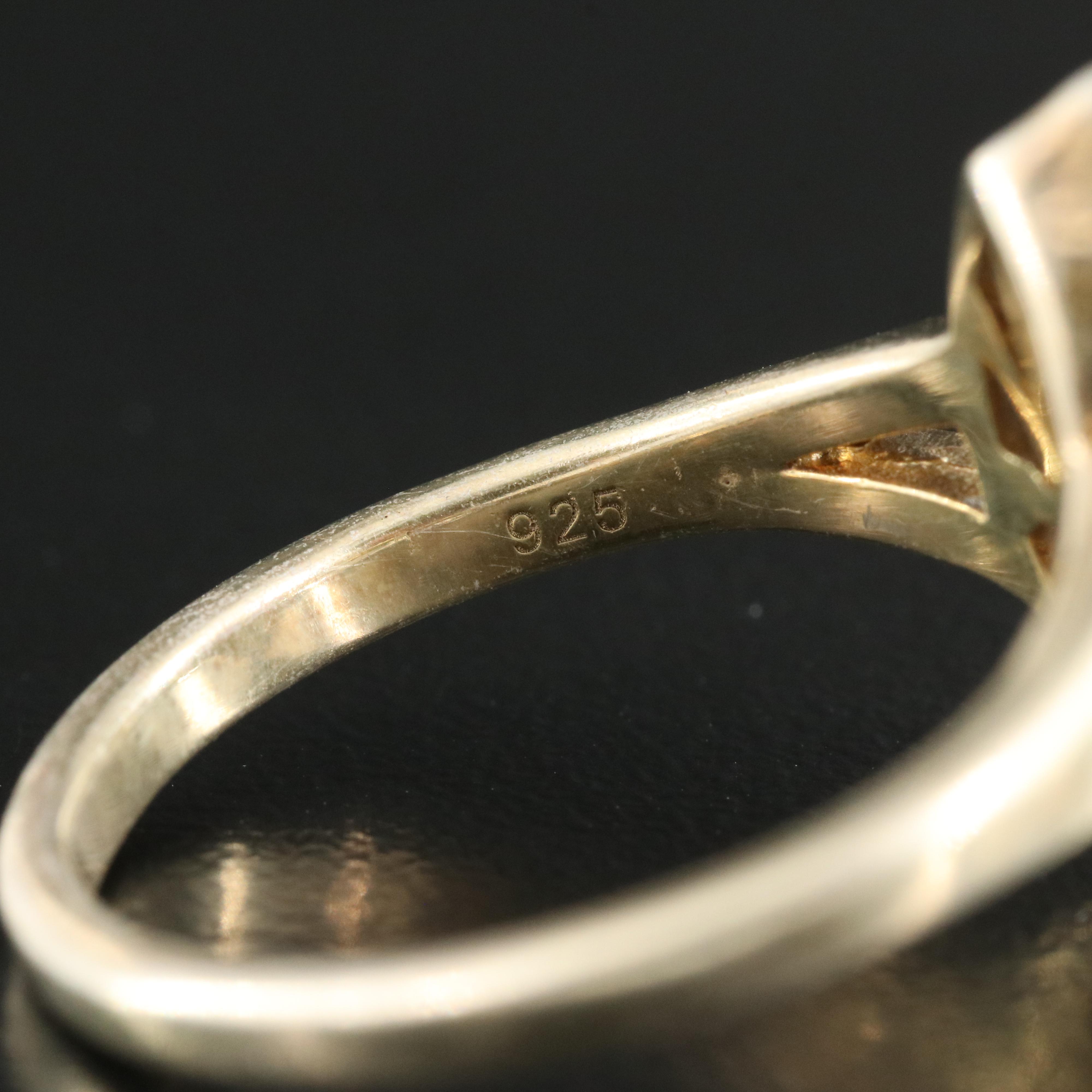 Sterling Diamond Navette Ring