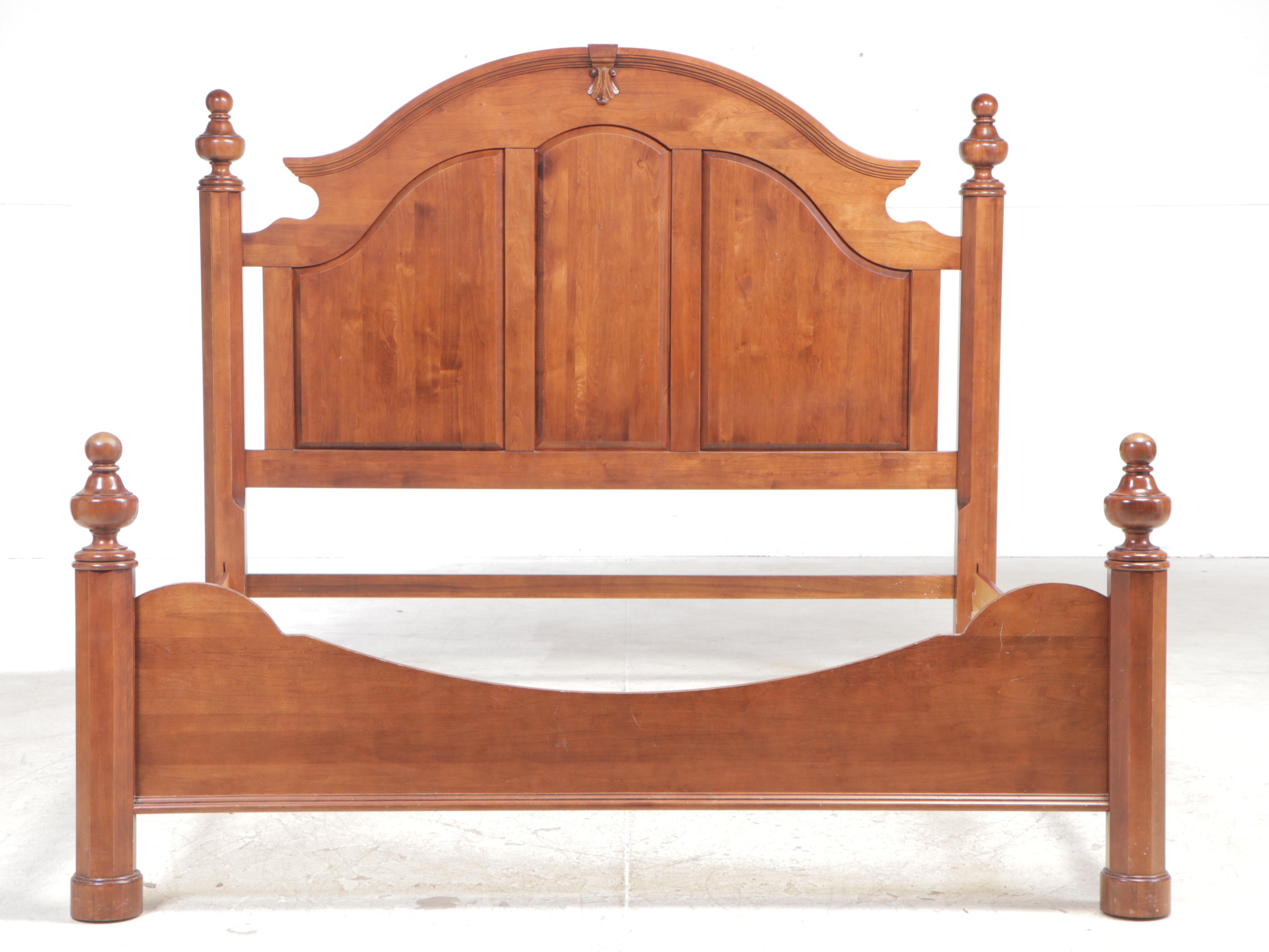 King Size Maple Bed Frame with Arched Raised-Panels