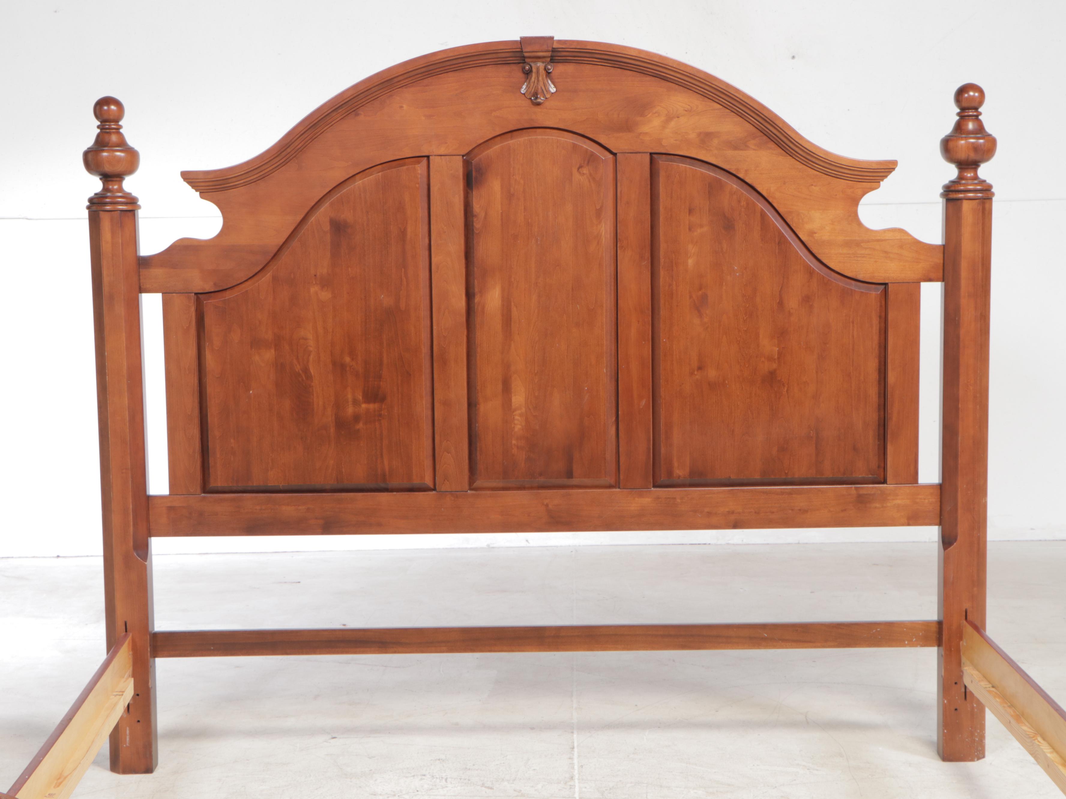 King Size Maple Bed Frame with Arched Raised-Panels