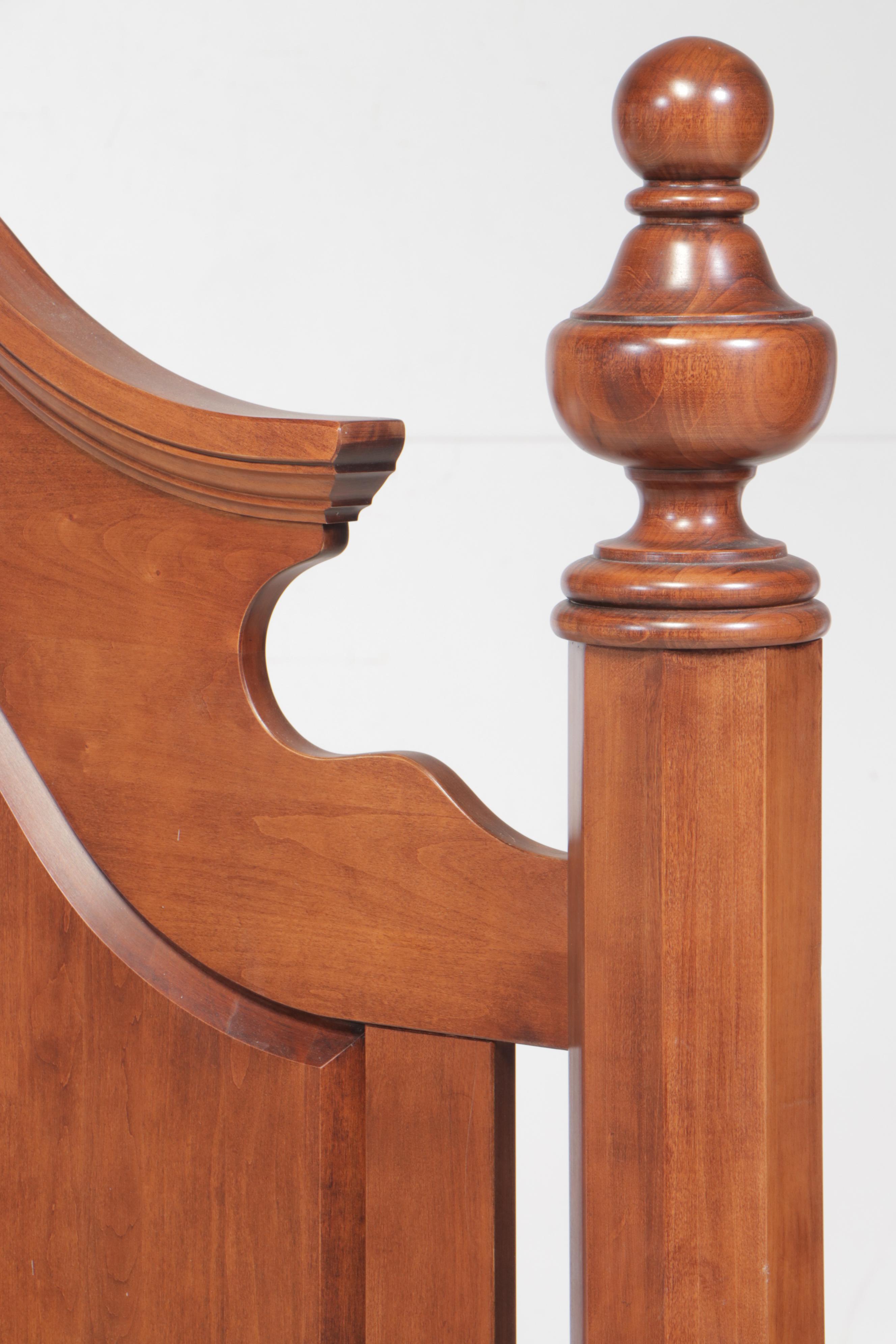 King Size Maple Bed Frame with Arched Raised-Panels