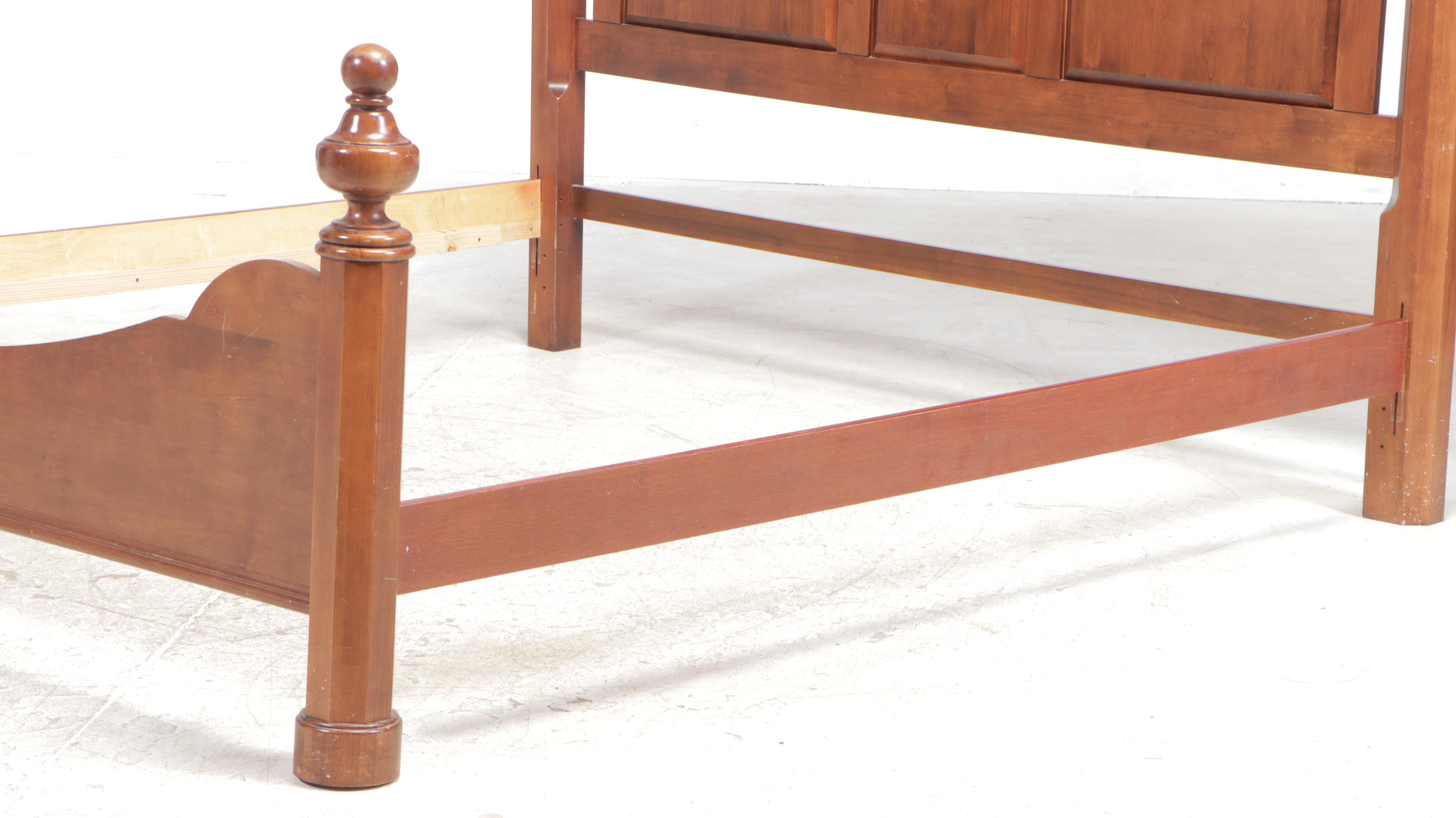 King Size Maple Bed Frame with Arched Raised-Panels