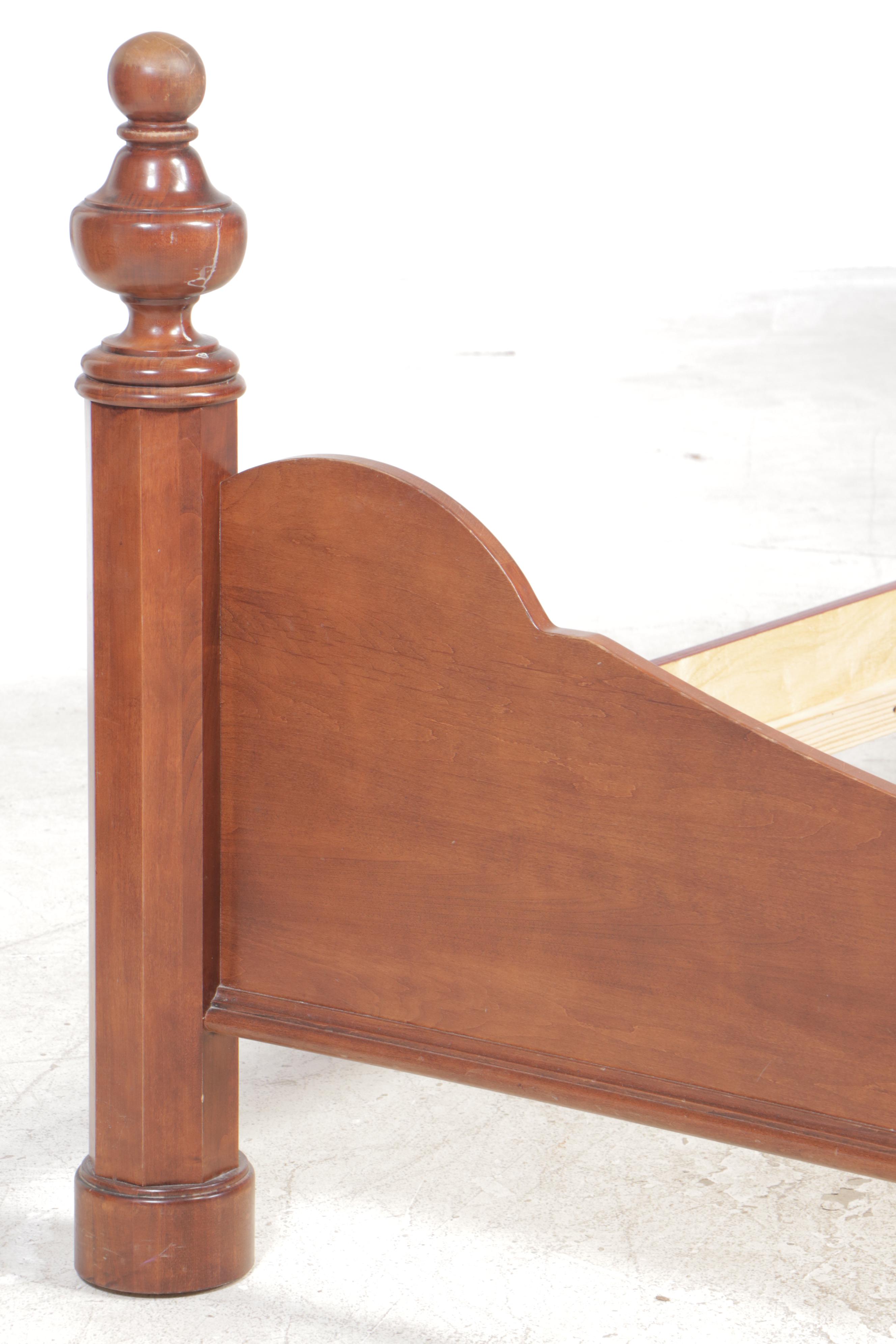 King Size Maple Bed Frame with Arched Raised-Panels