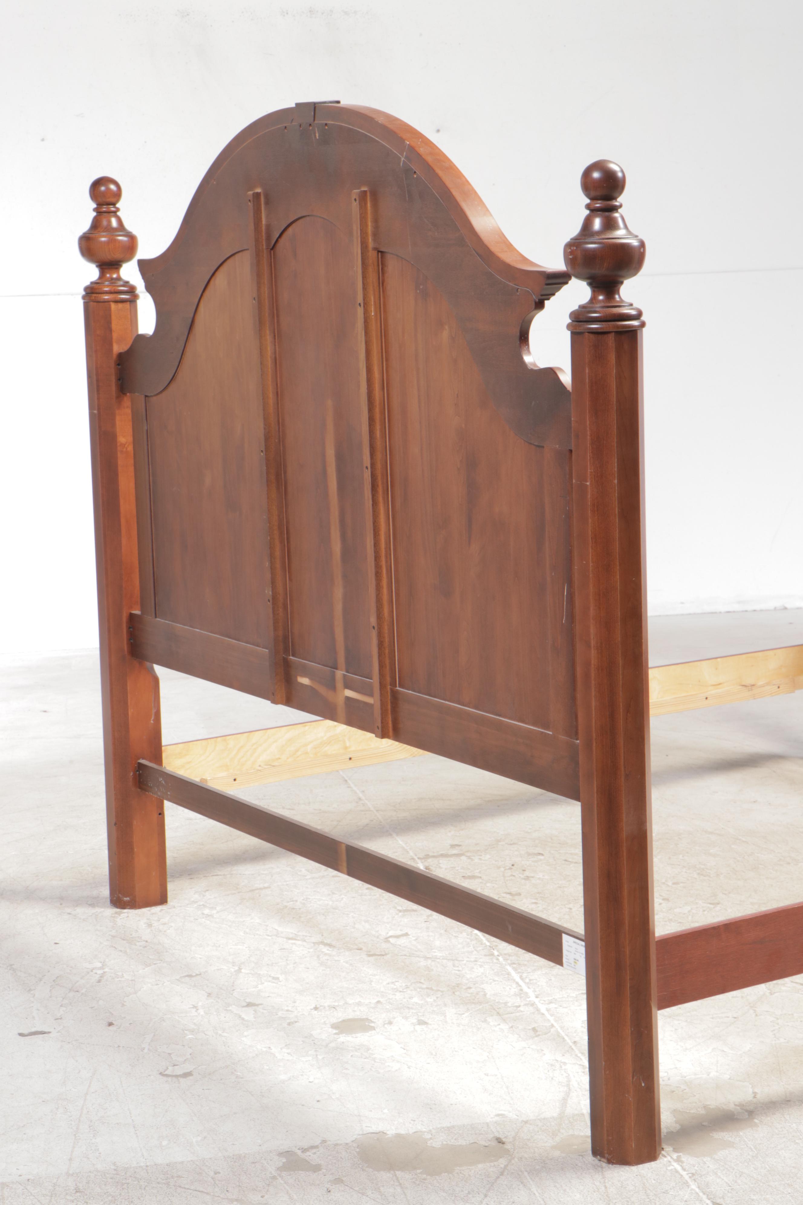 King Size Maple Bed Frame with Arched Raised-Panels