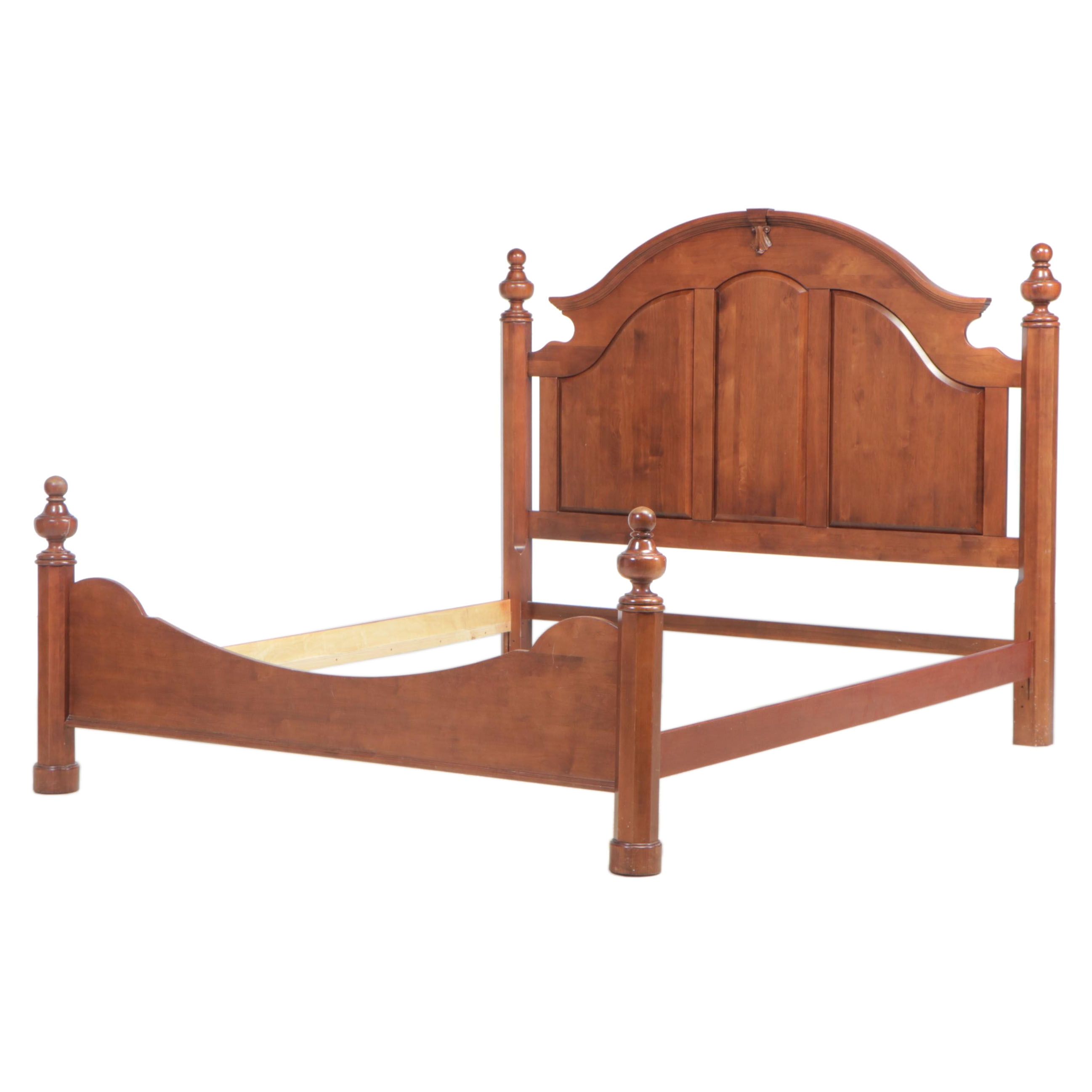 King Size Maple Bed Frame with Arched Raised-Panels