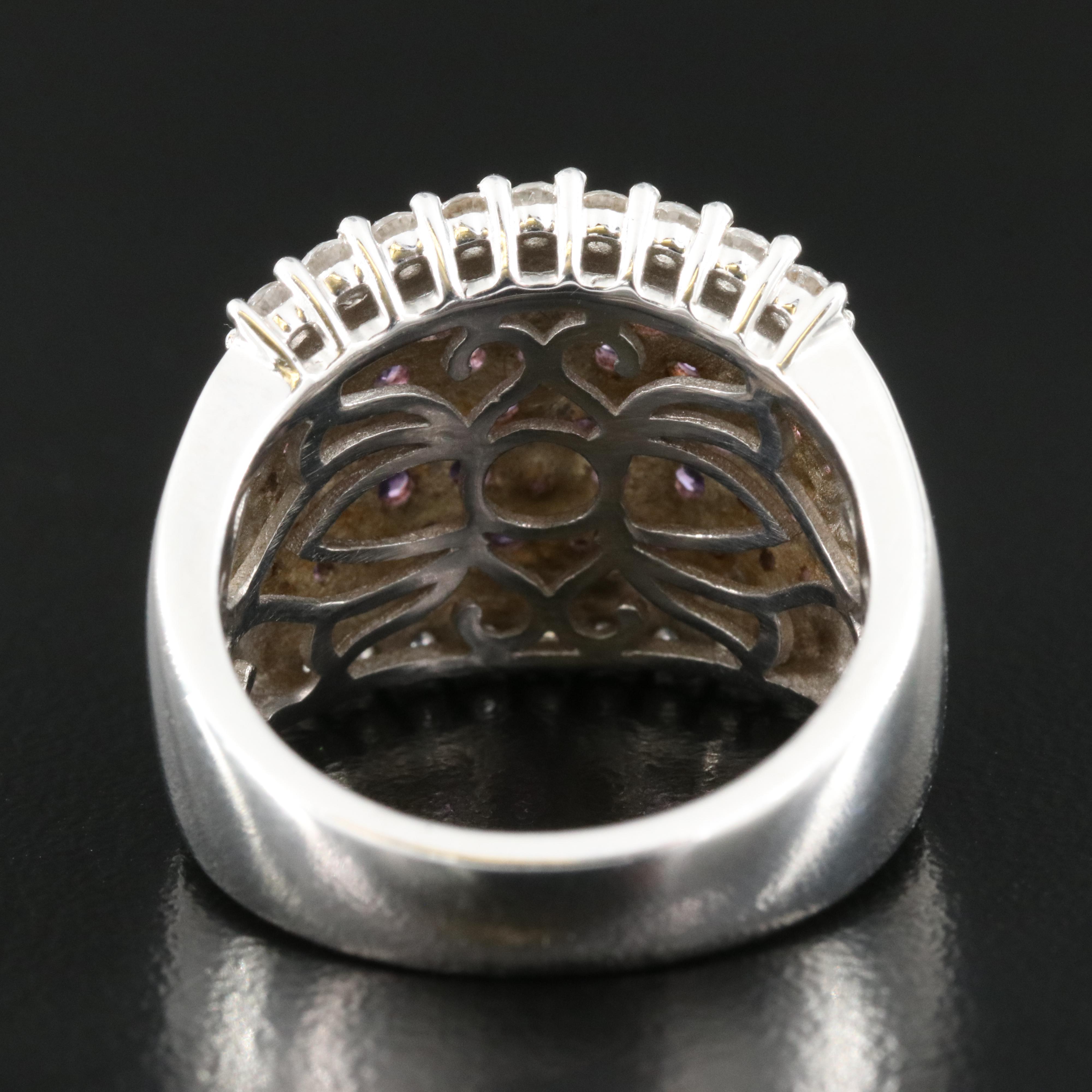 Sterling Pavé Amethyst and Topaz Band