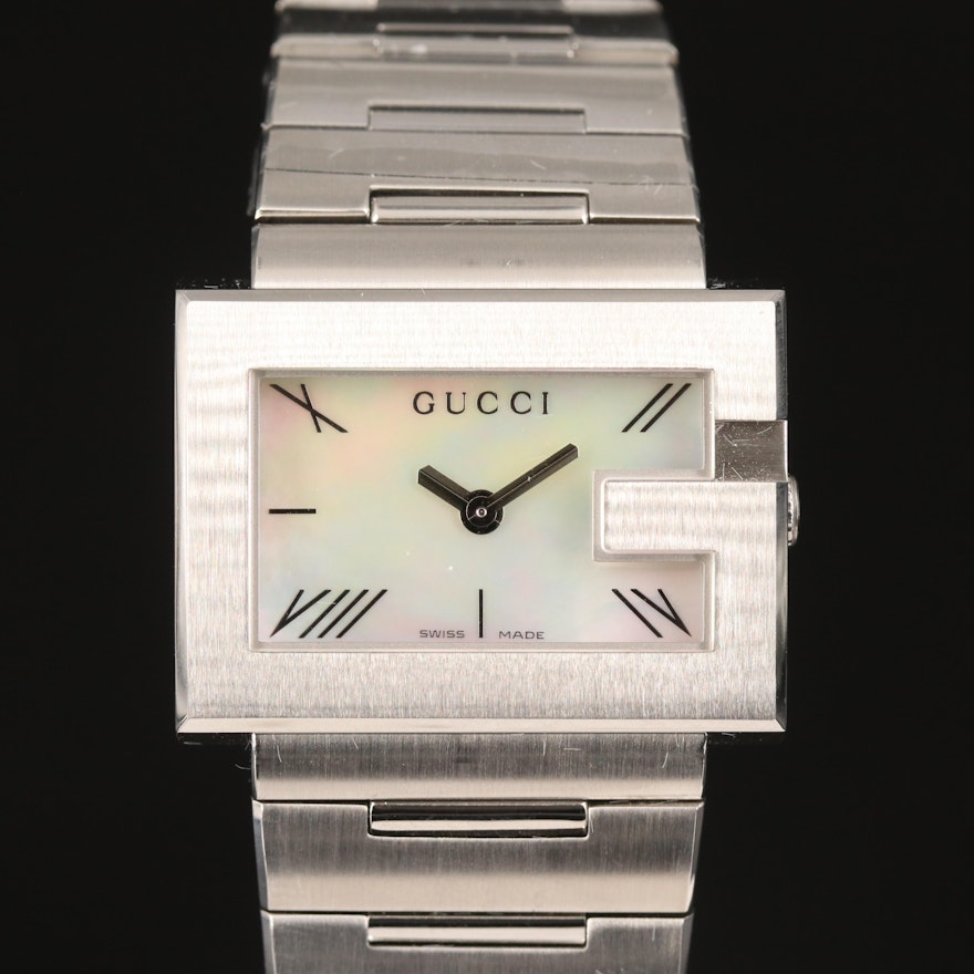Gucci Mother-of-Pearl Dial, Stainless Steel Wristwatch