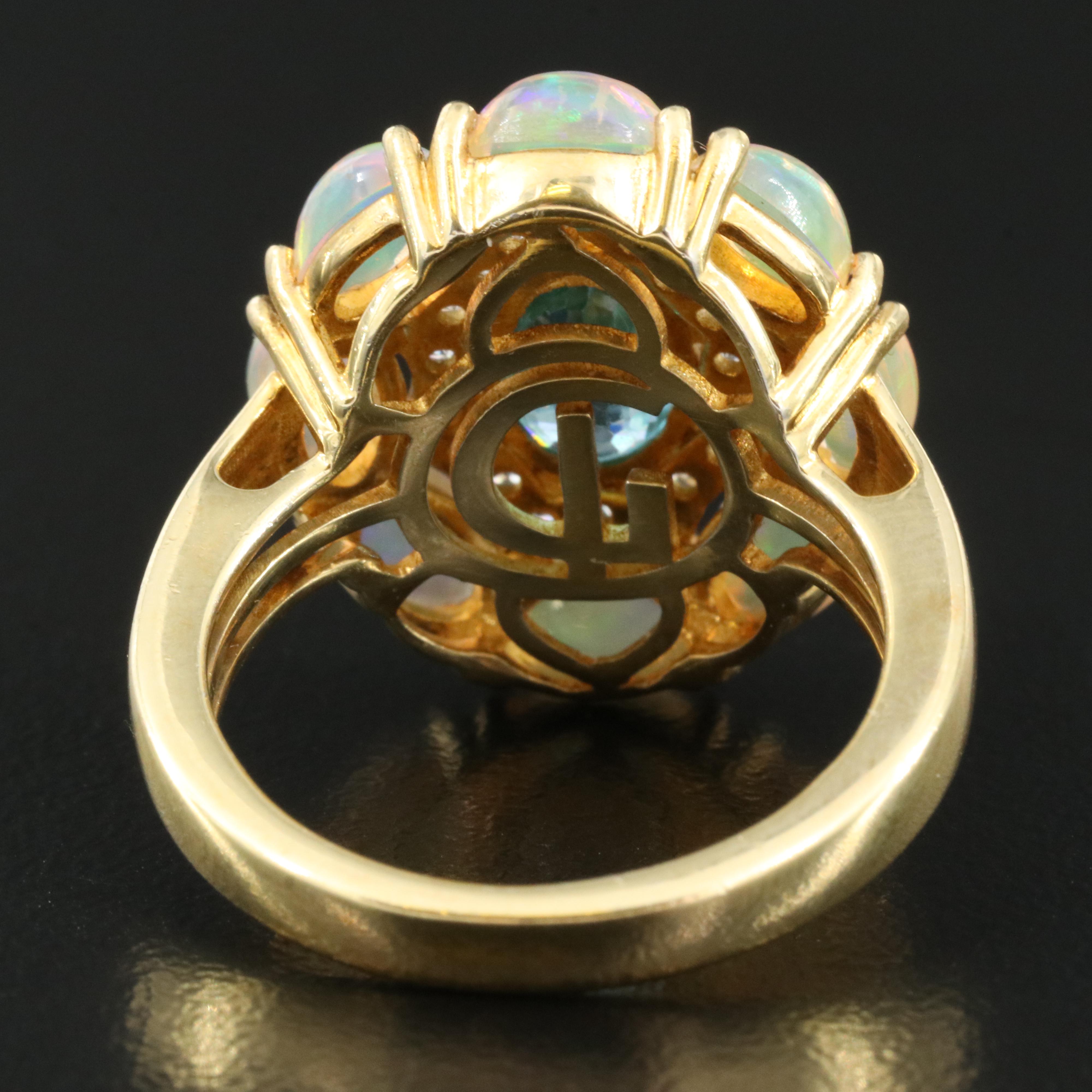 Sterling Zircon and Opal Ring