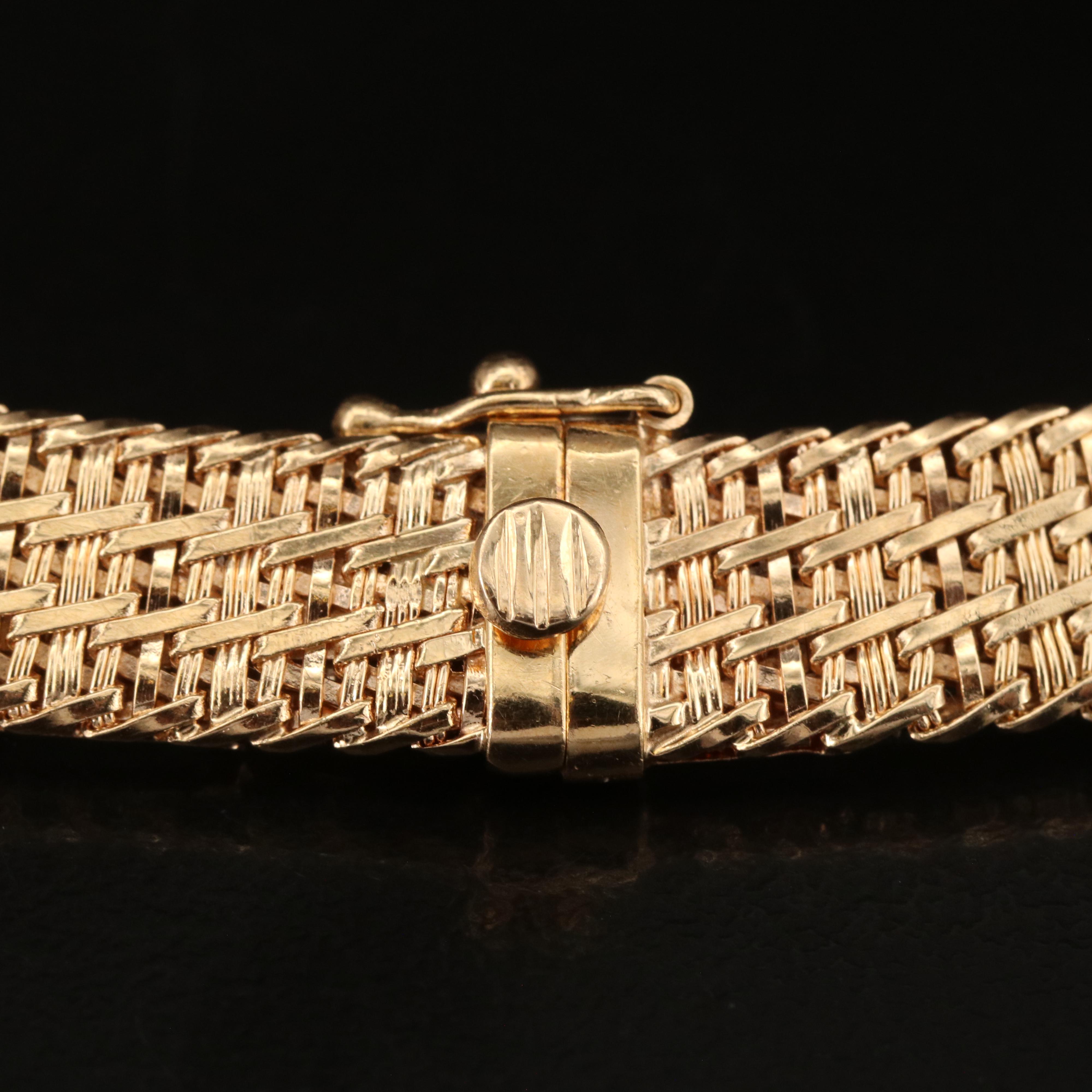 14K Basket Weave Choker Necklace