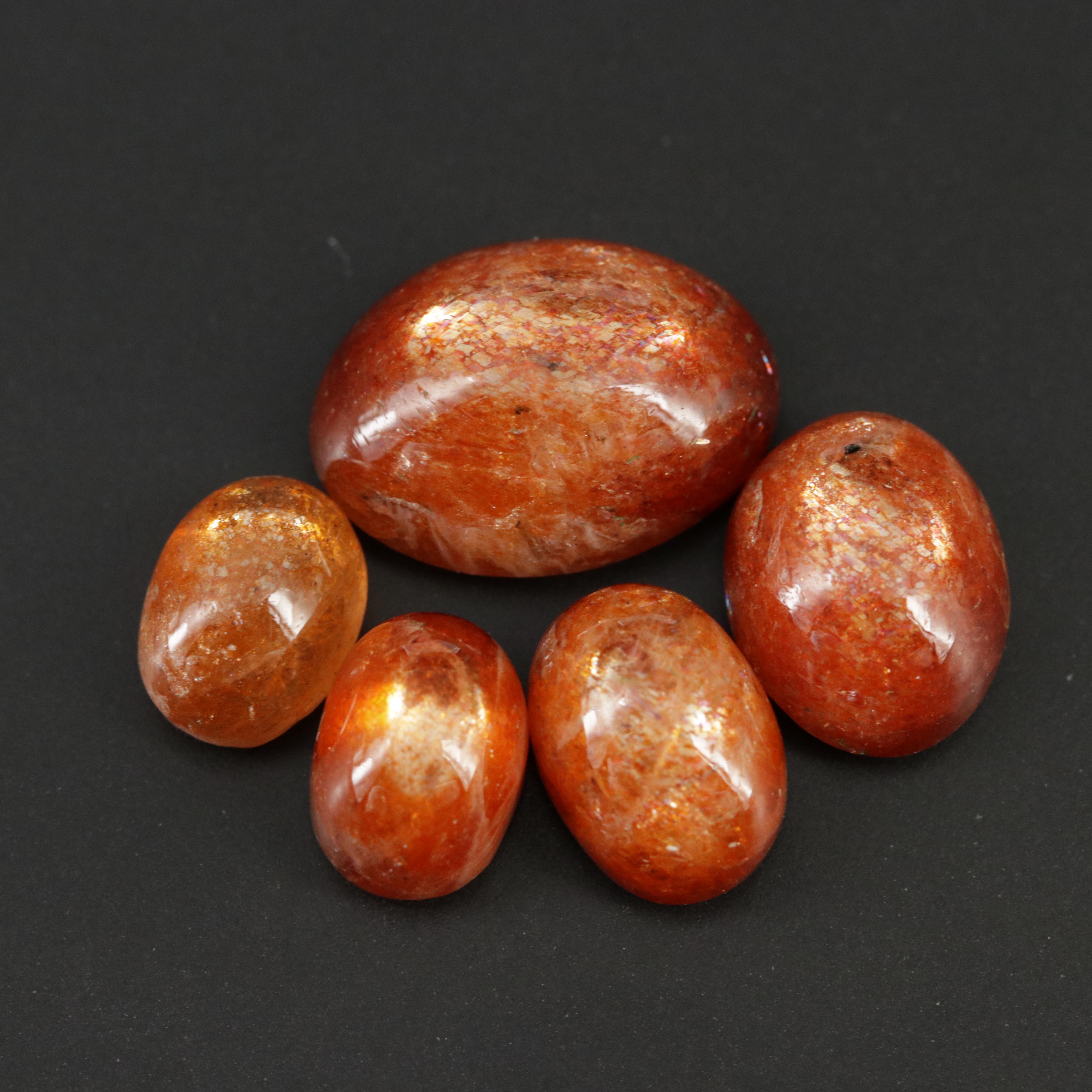 Loose 15.32 CTW Oval Sunstone Cabochons