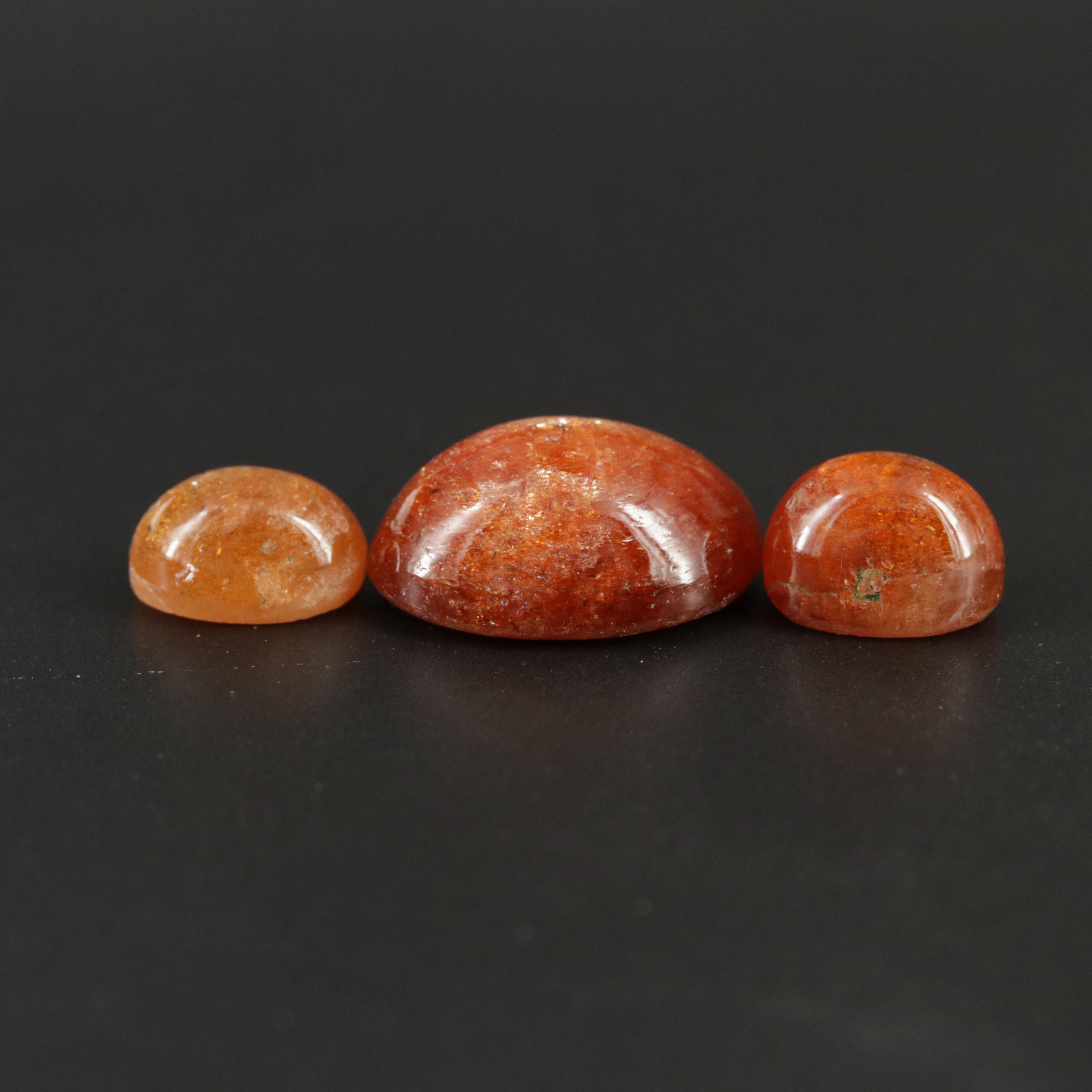 Loose 15.32 CTW Oval Sunstone Cabochons