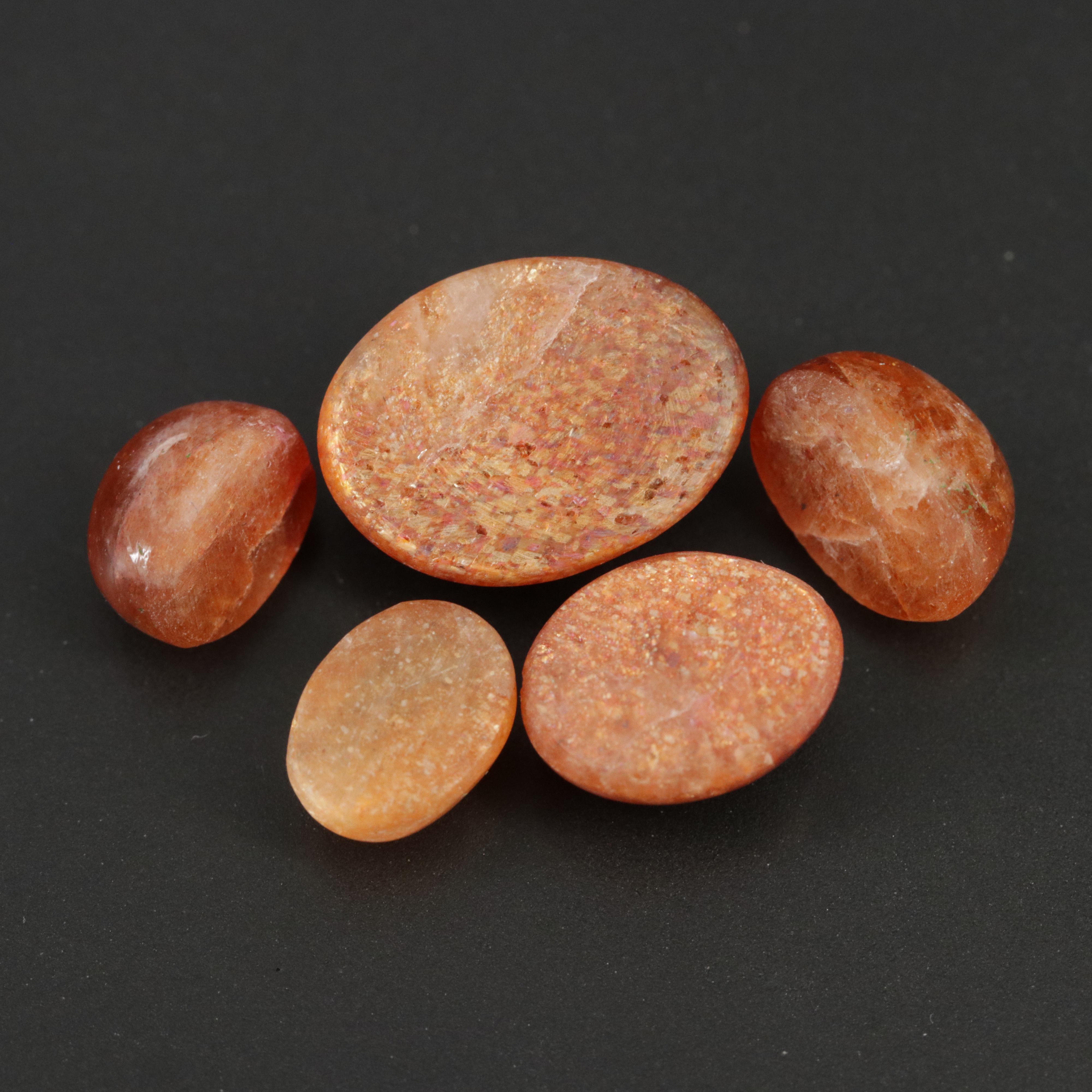 Loose 15.32 CTW Oval Sunstone Cabochons