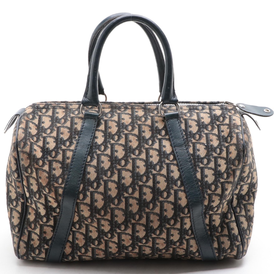 Christian Dior Boston Bag in Trotter Monogram Jacquard Canvas and Leather