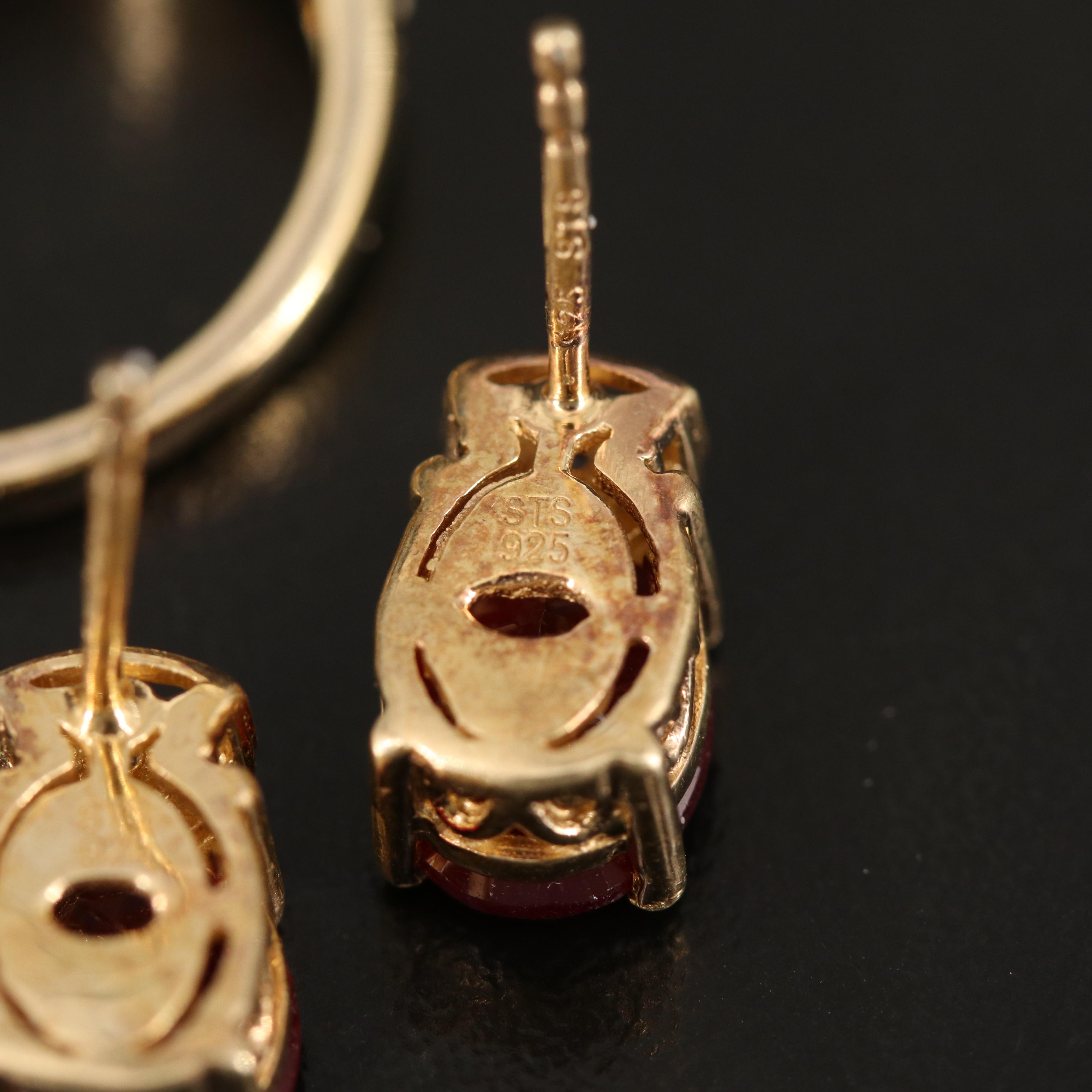 Earrings and Pairing of Rings with Corundum, Zircon and Diamonds in Sterling