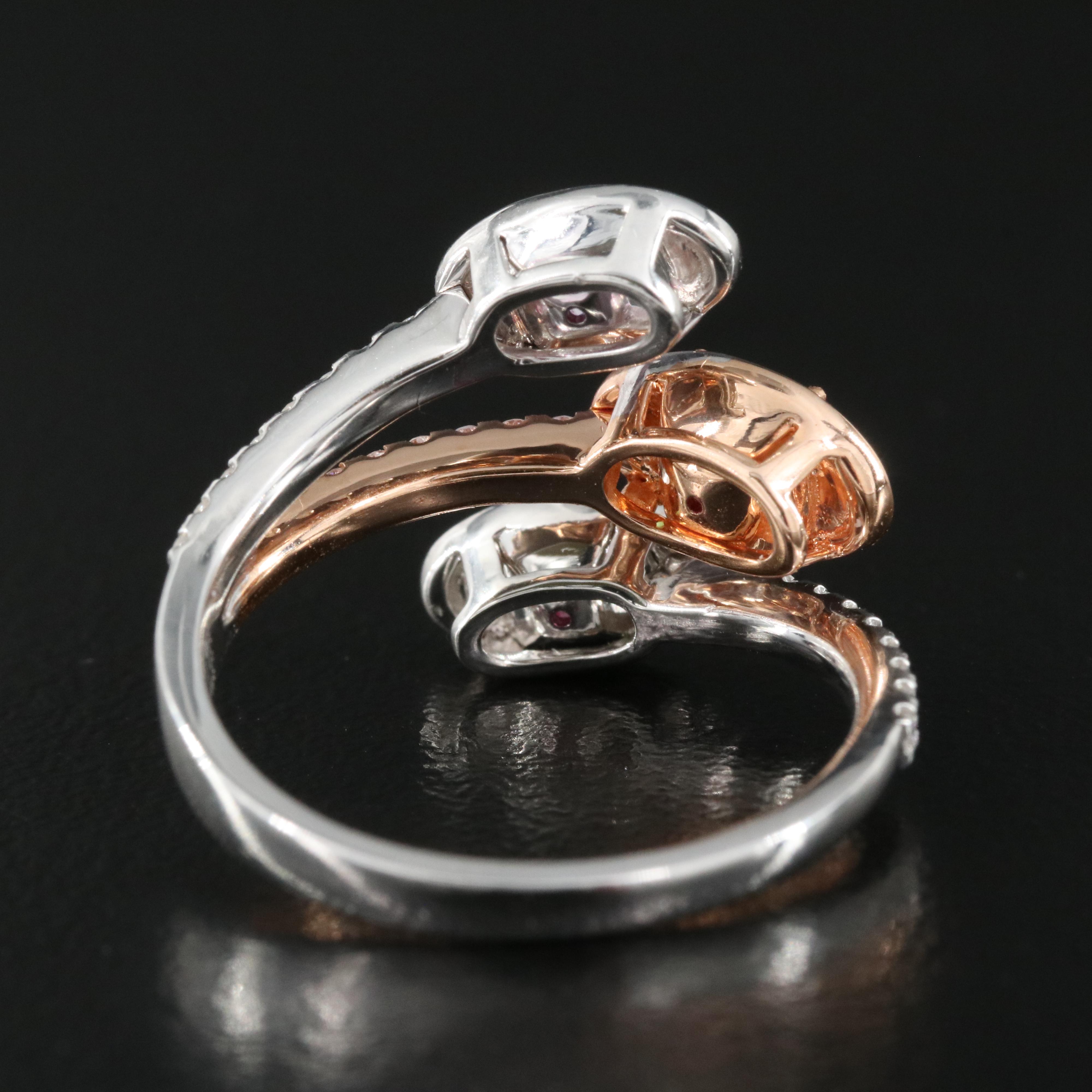 18K 1.66 CTW Diamond Ring with GIA Reports and Rose Gold Accent