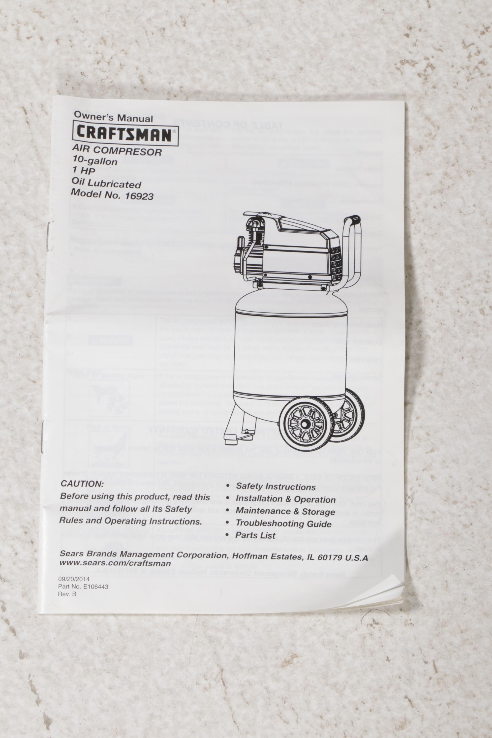 Craftsman 10-Gallon Air Compressor