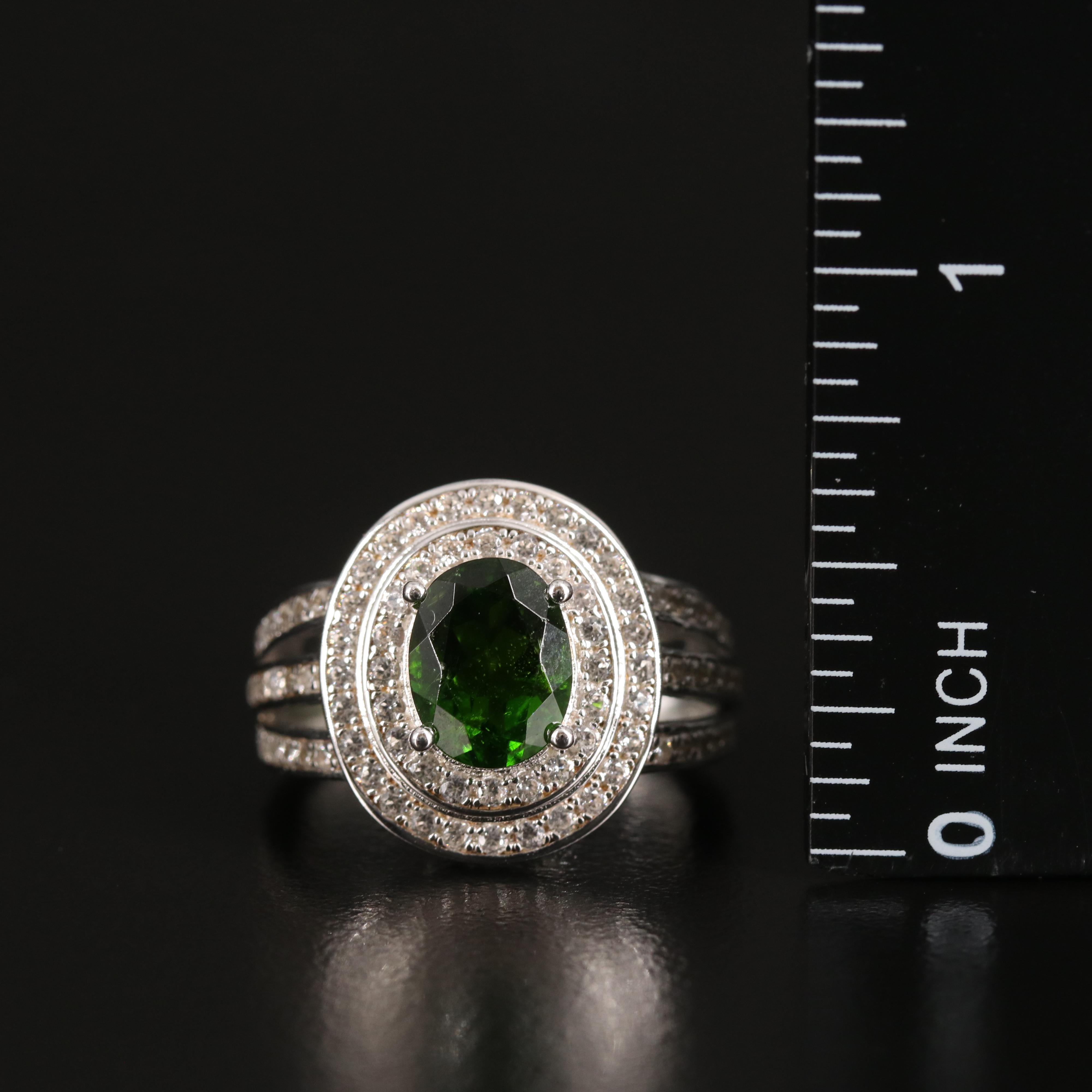 Quartet of Rings and Pendant with Tanzanite, Diopside and Zircon in Sterling