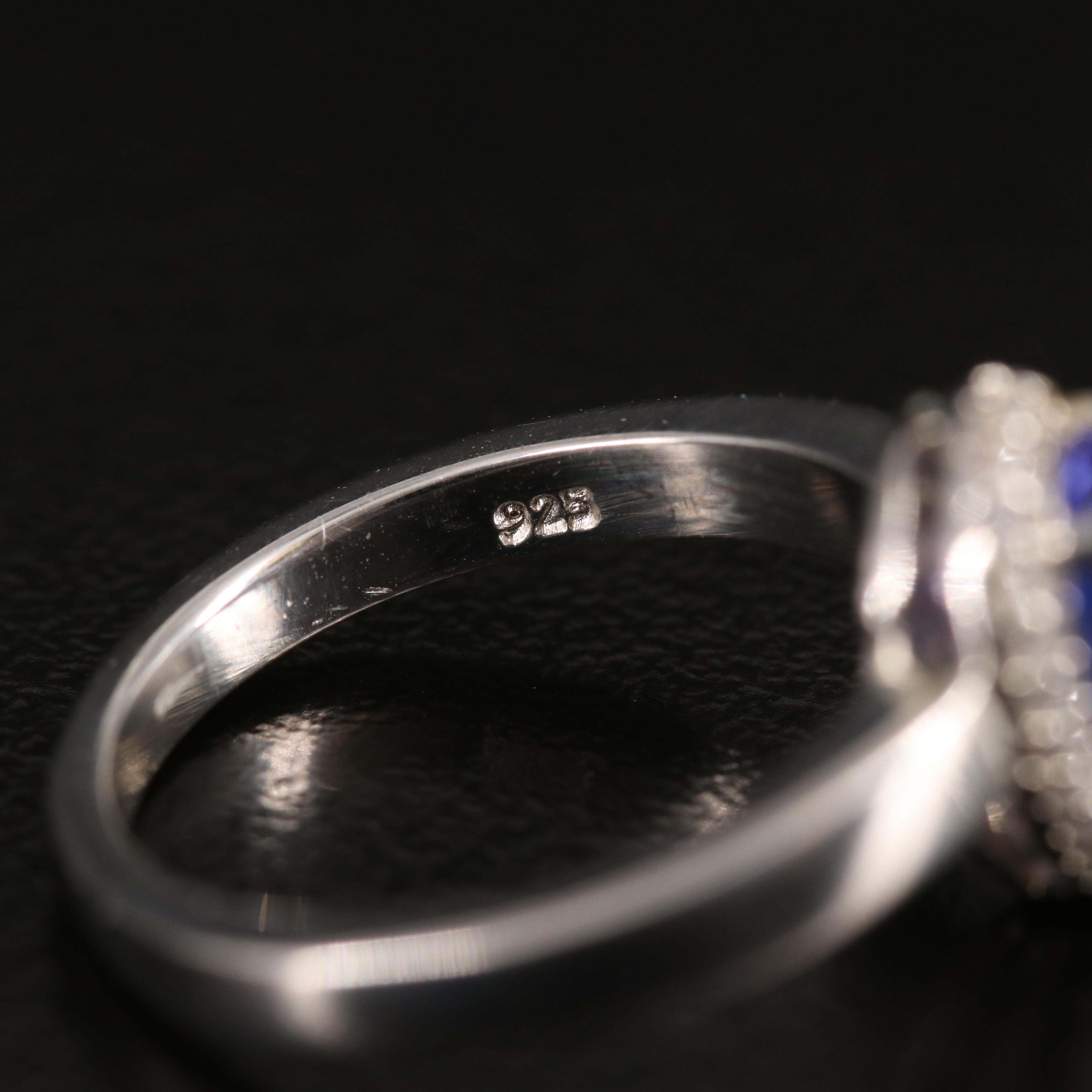 Quartet of Rings and Pendant with Tanzanite, Diopside and Zircon in Sterling