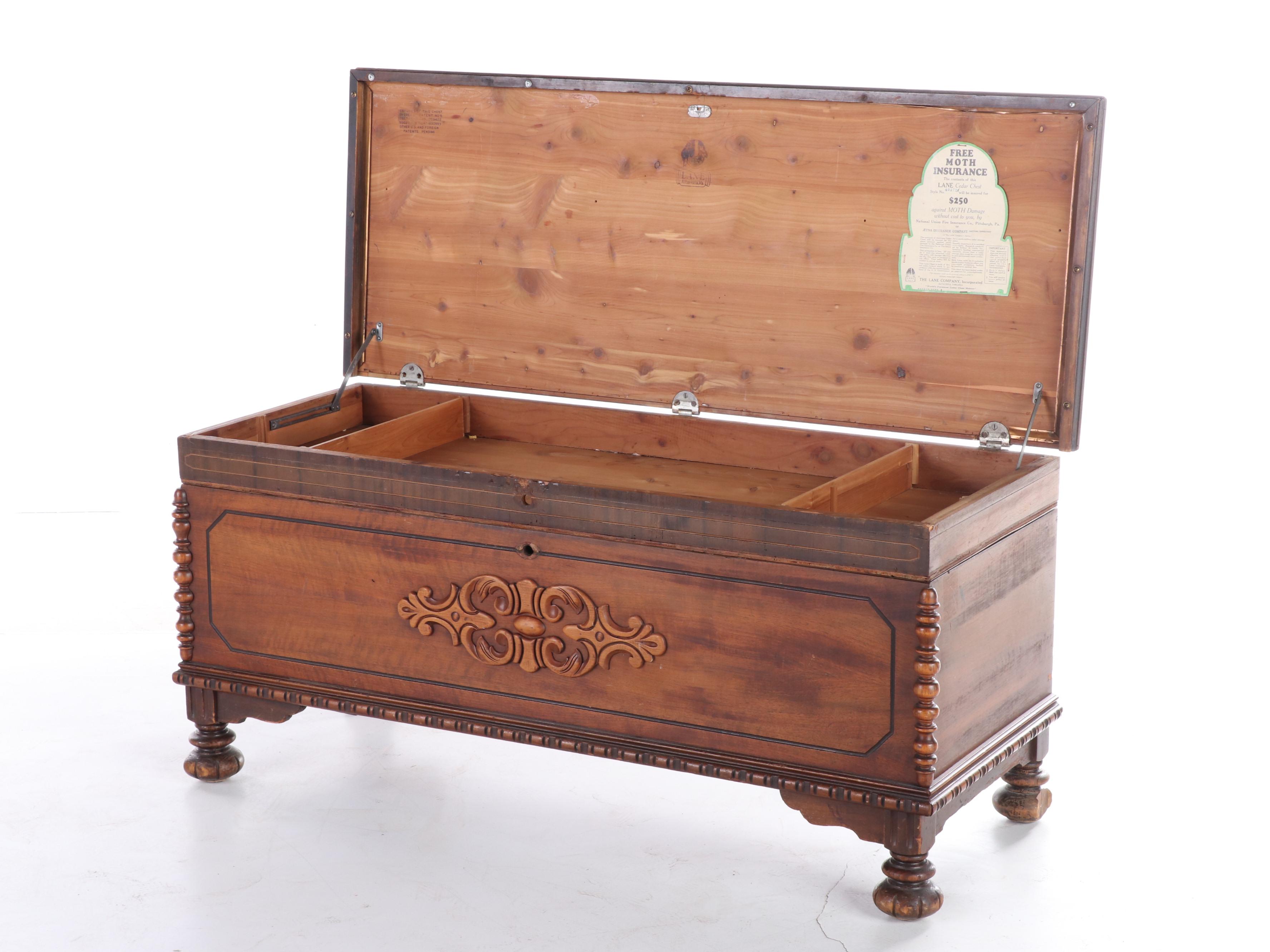 Lane Jacobean Revival Walnut and Cedar Blanket Chest, circa 1930