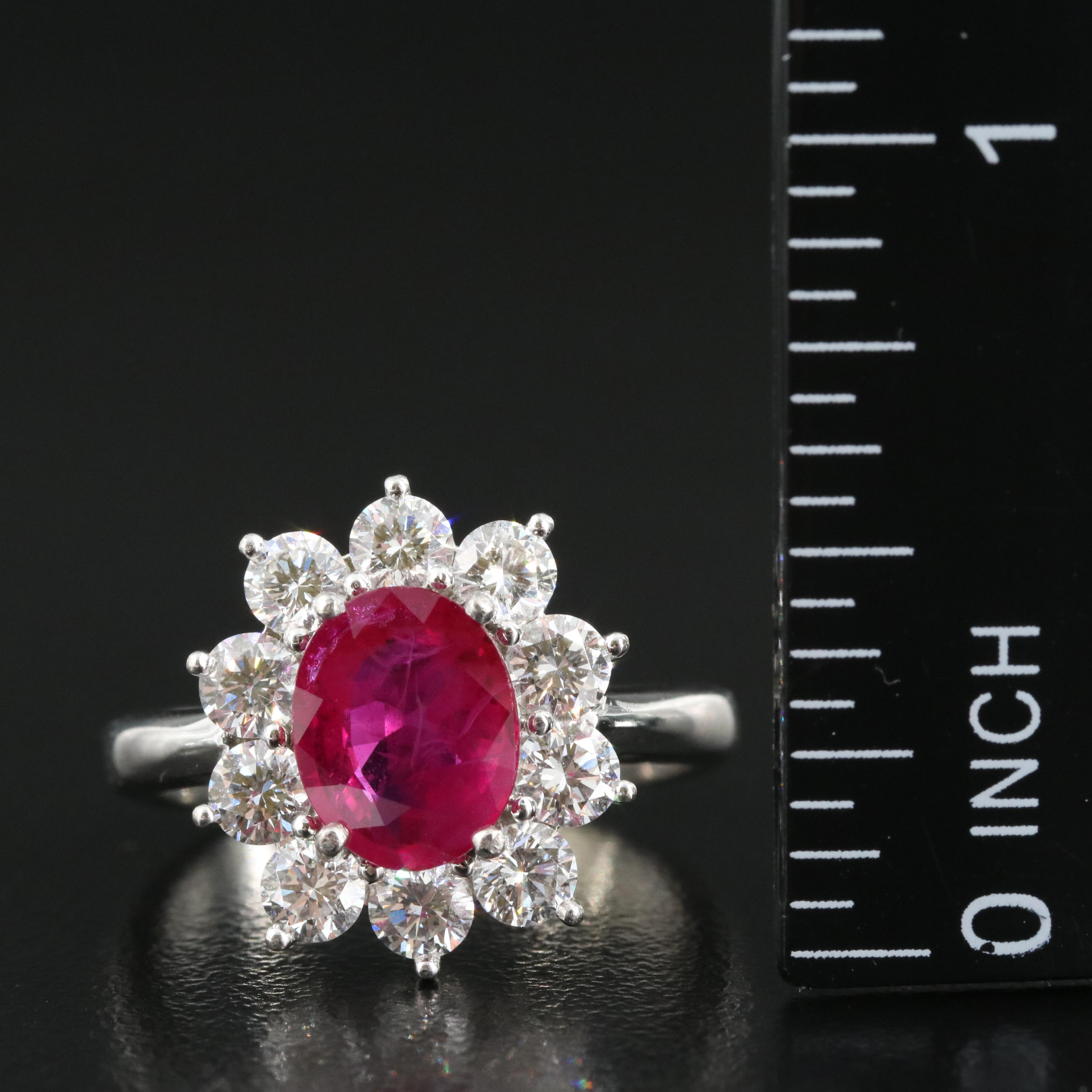 18K 1.87 CT Ruby and 1.26 CTW Diamond Ring