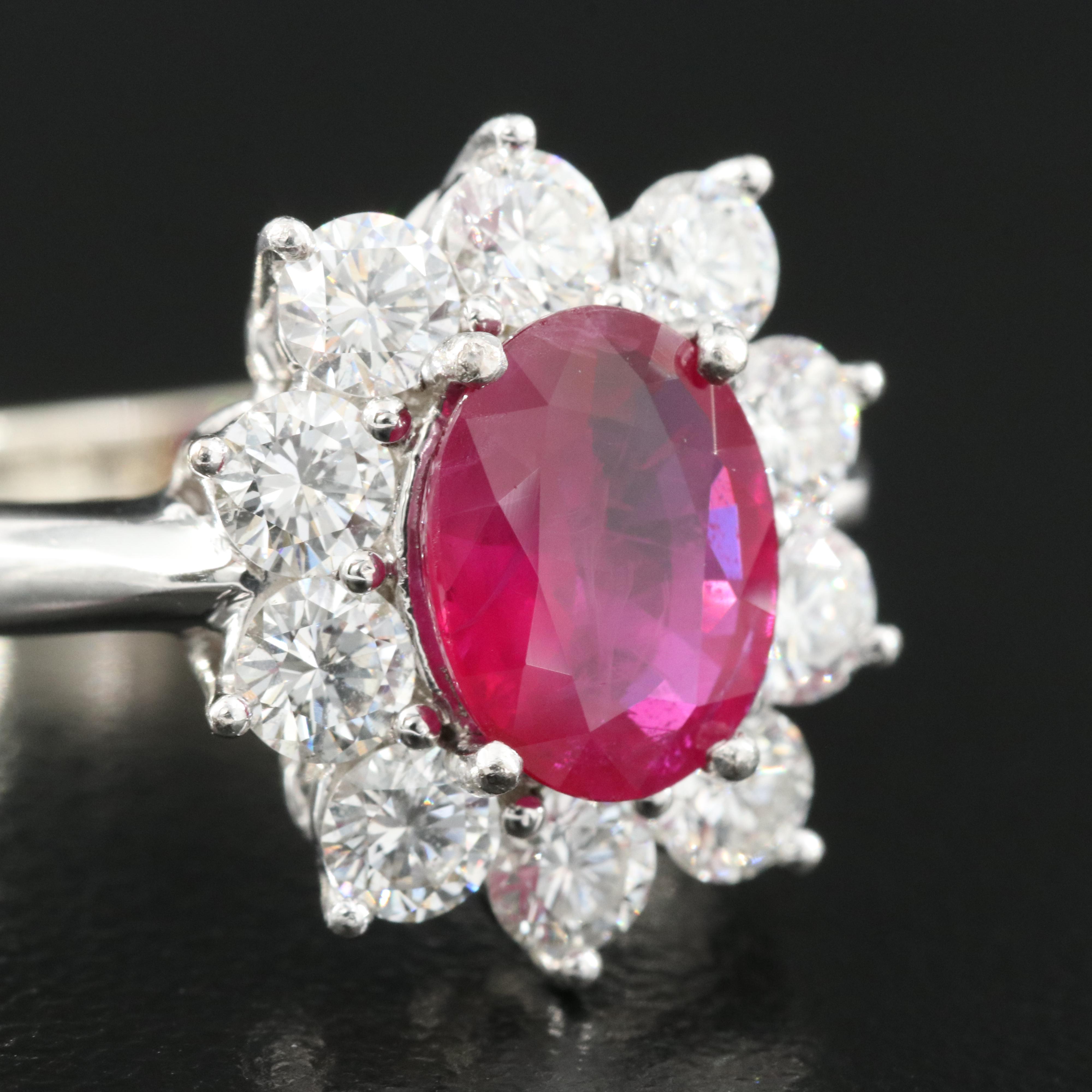 18K 1.87 CT Ruby and 1.26 CTW Diamond Ring
