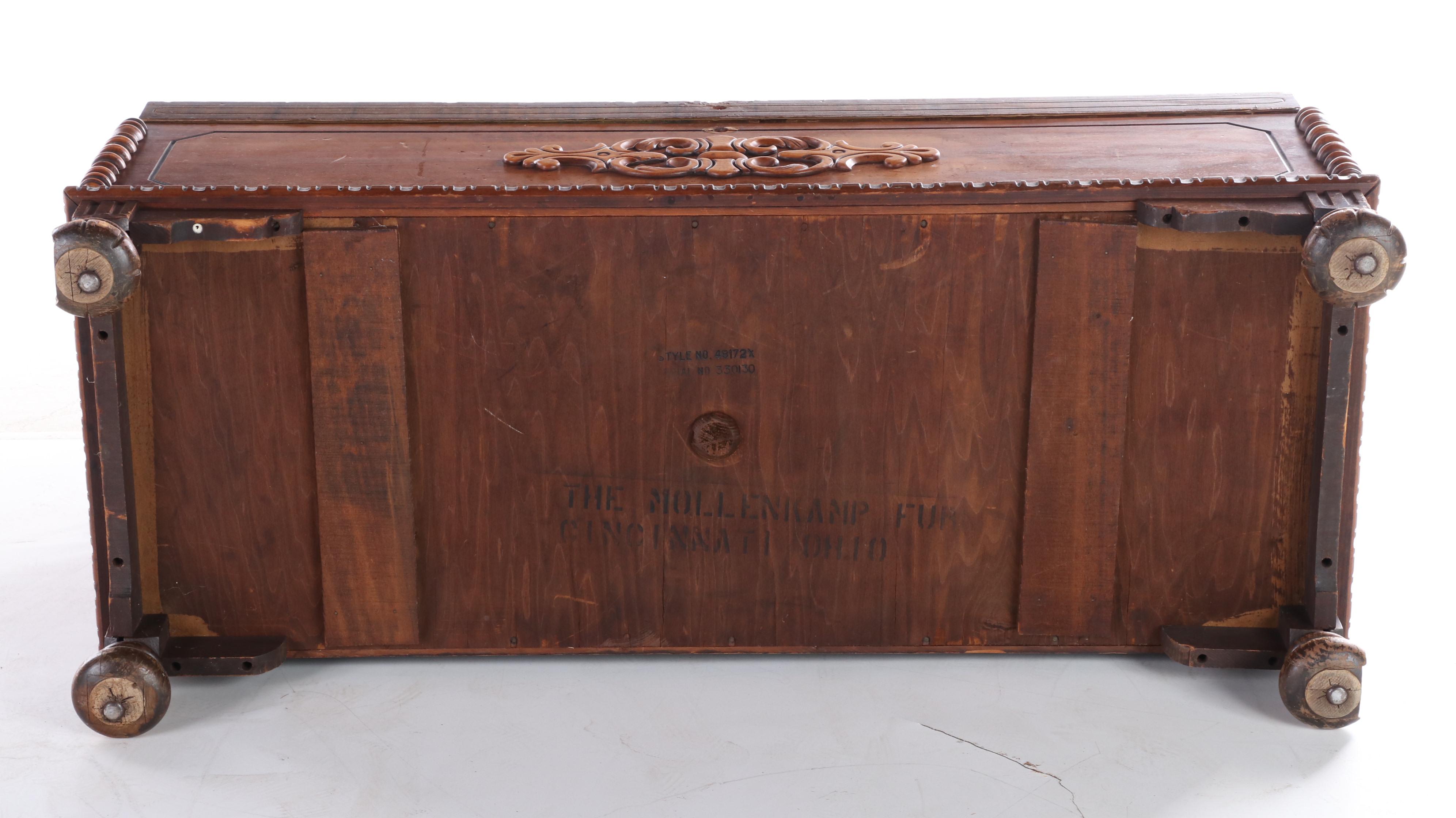 Lane Jacobean Revival Walnut and Cedar Blanket Chest, circa 1930