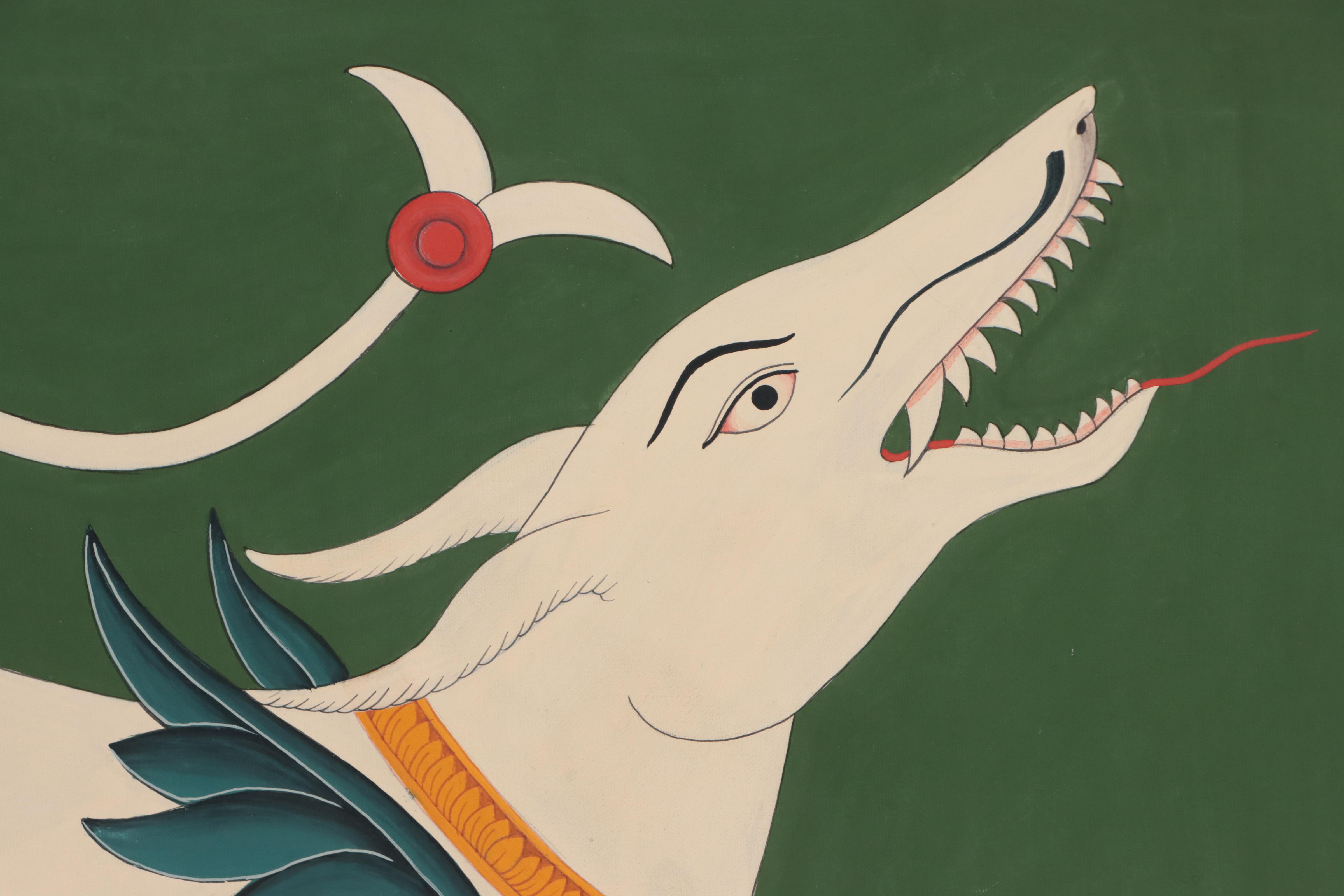 Indian School Gouache Painting of Dog