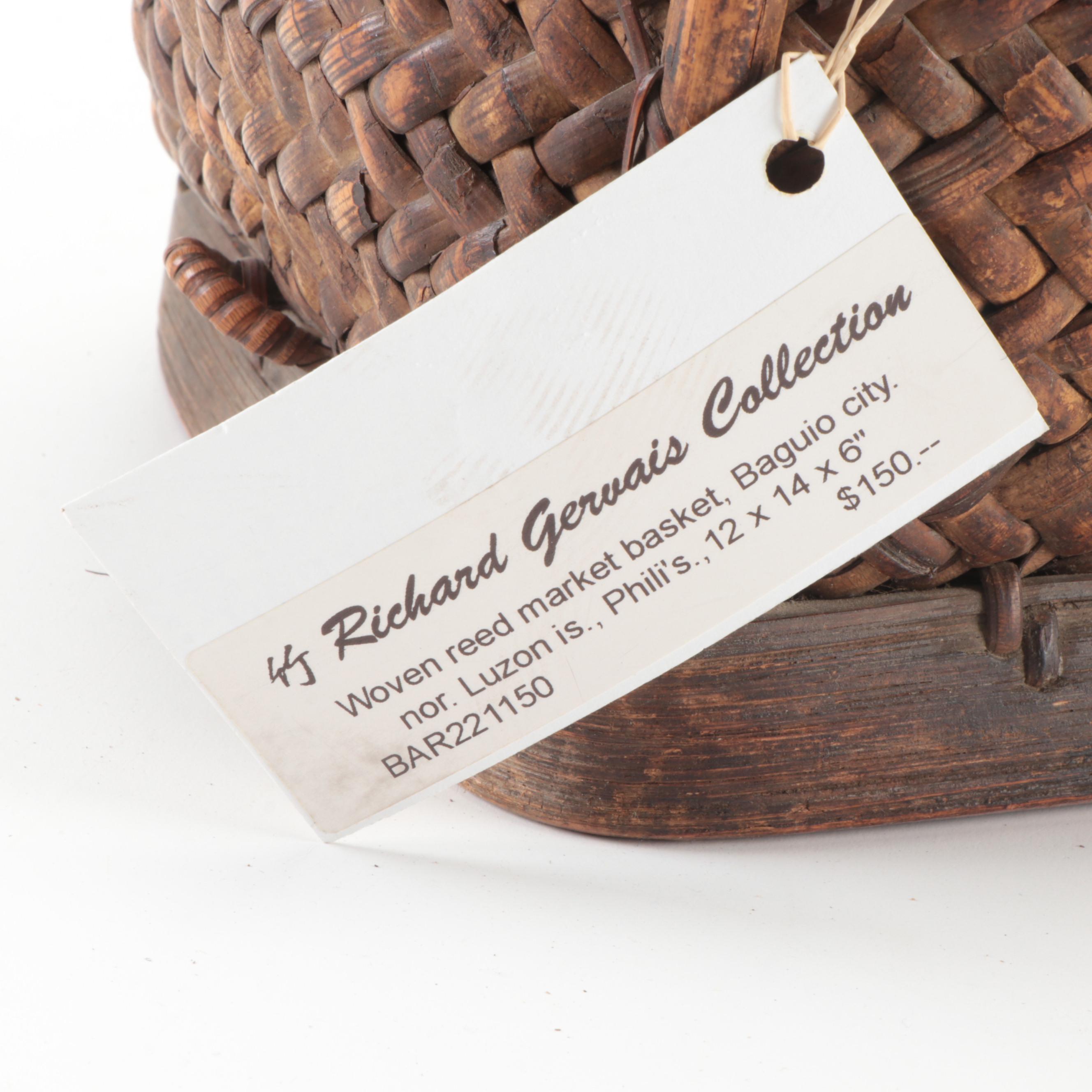 Filipino Woven Reed Carrying Basket, Early 20th Century