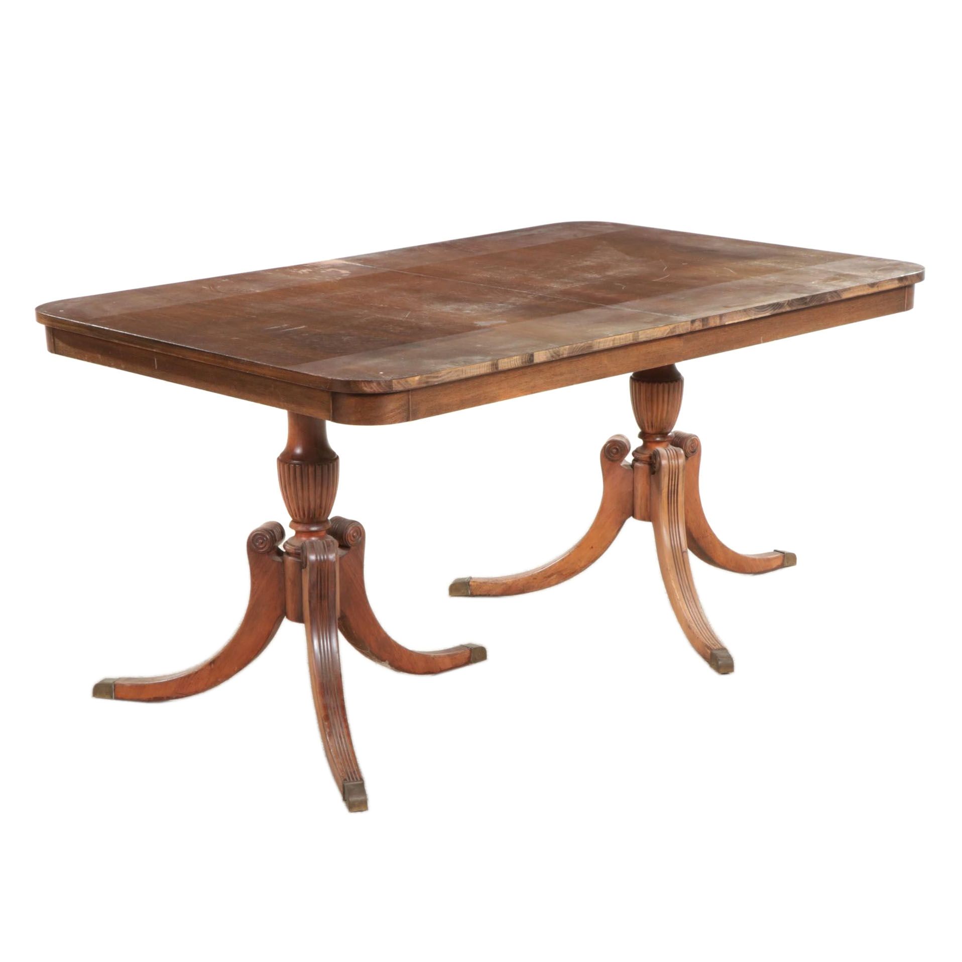 American Classical Style Mahogany Pedestal Dining Table, Early 20th Century