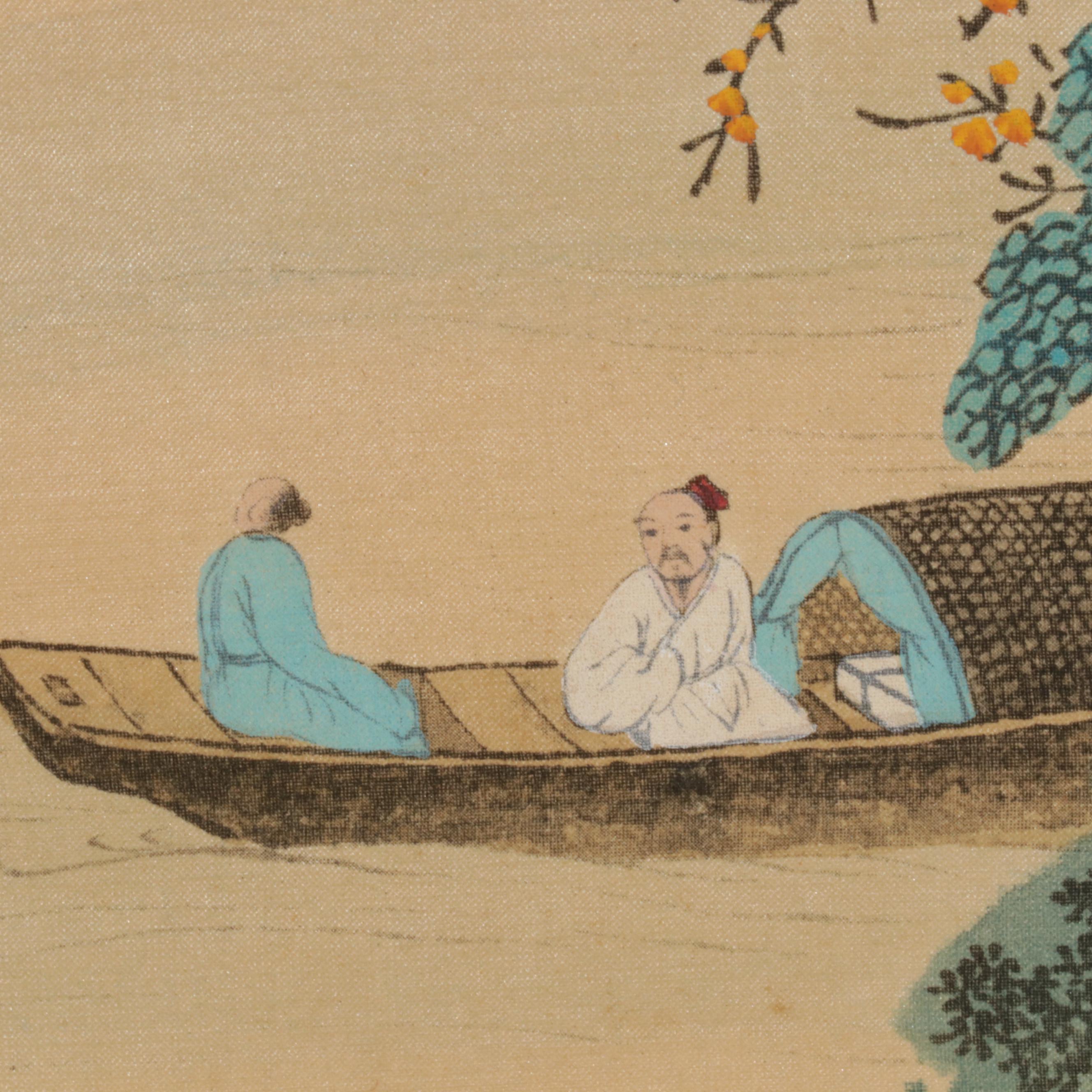 East Asian Watercolor and Gouache Painting Hanging Scrolls of Mountains