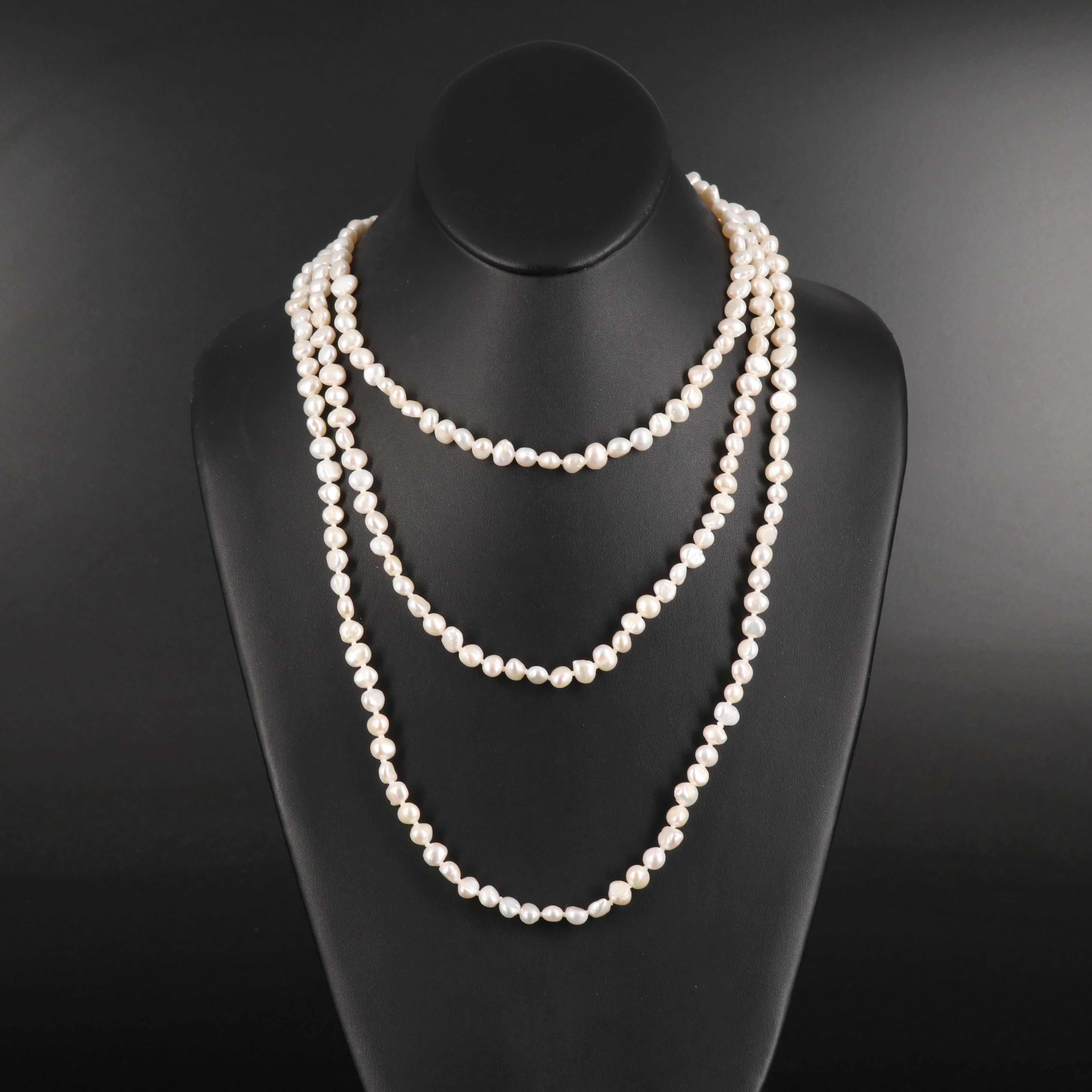 Endless Pearl Rope Necklace