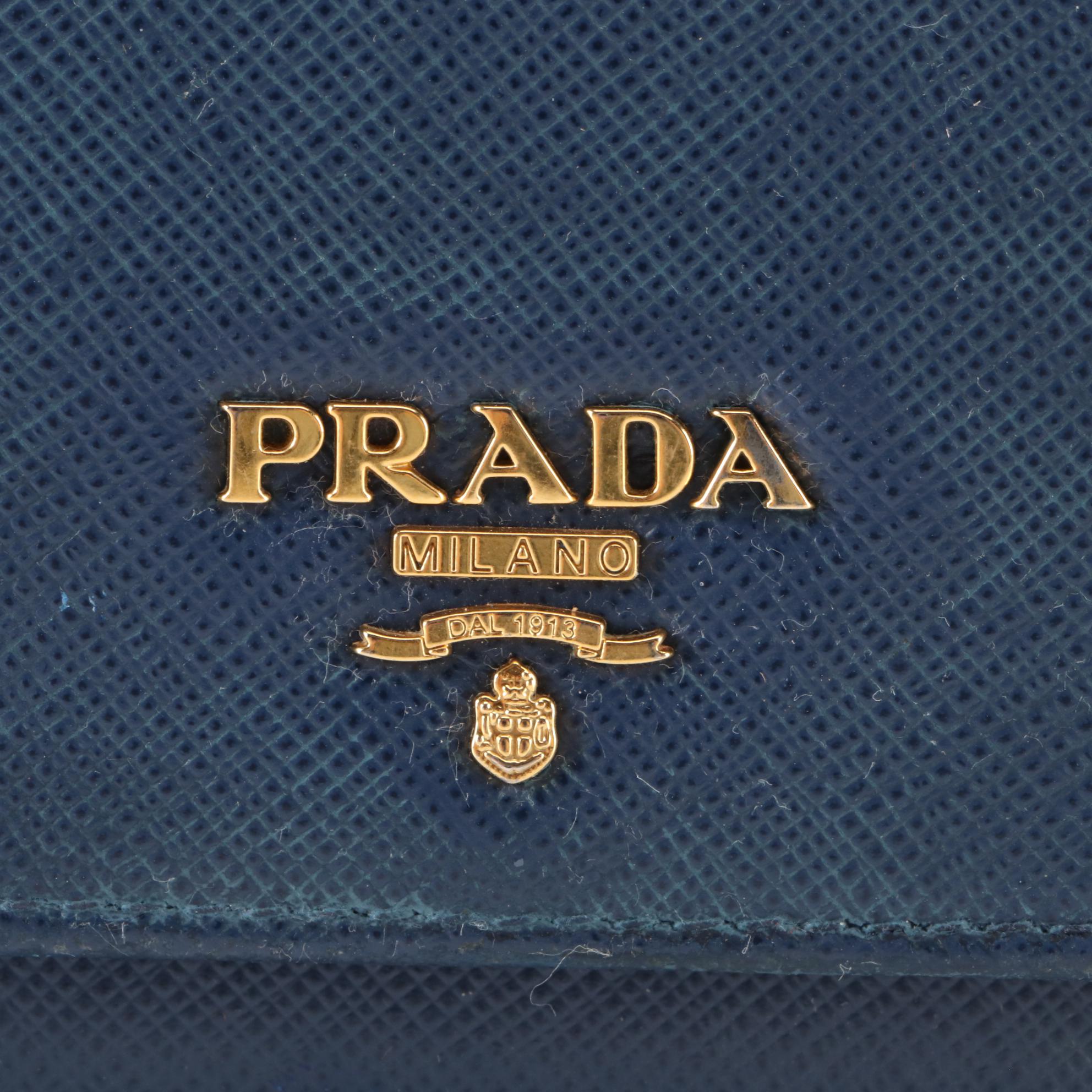 Prada Saffiano Leather Continental Wallet with Detachable ID Holder