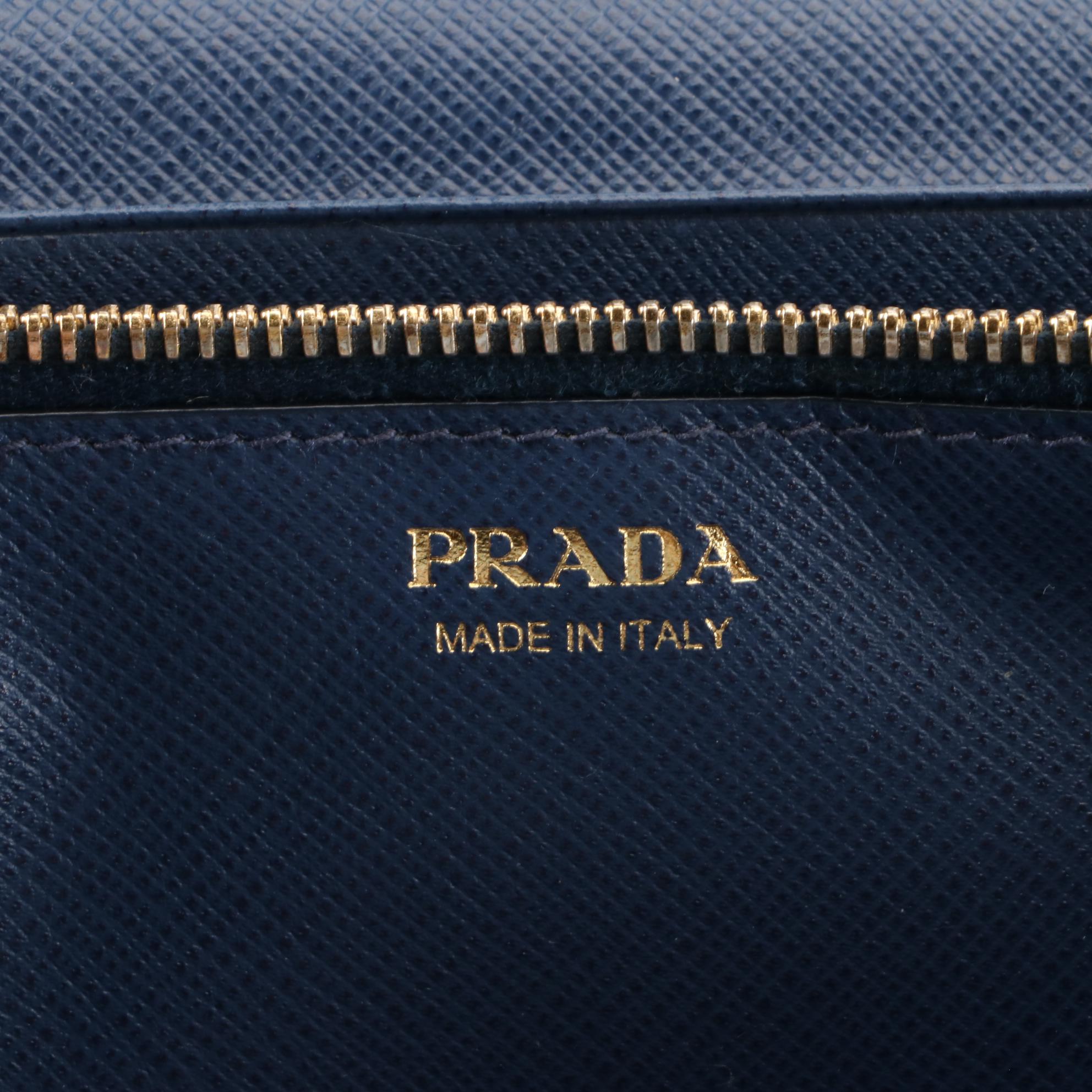 Prada Saffiano Leather Continental Wallet with Detachable ID Holder