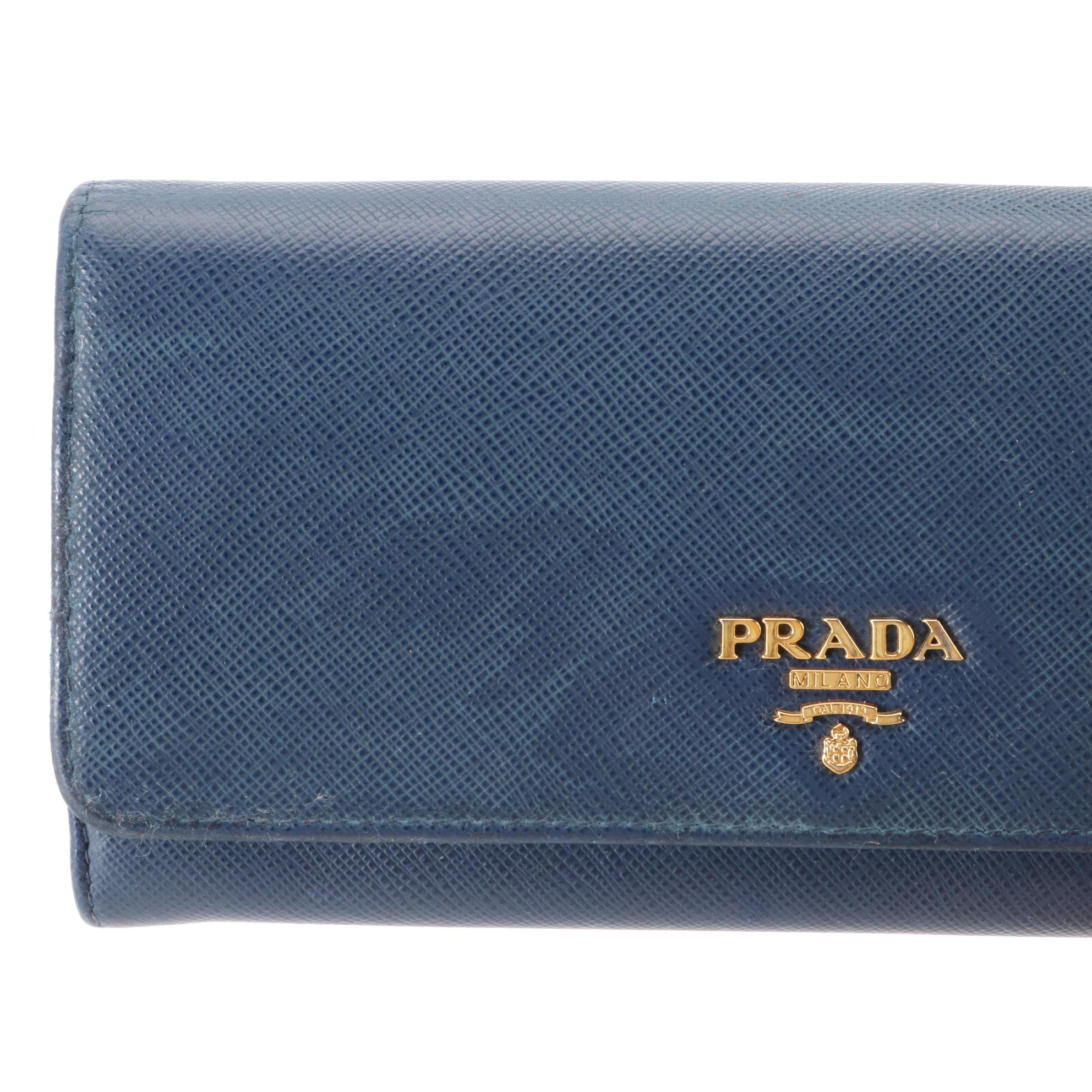 Prada Saffiano Leather Continental Wallet with Detachable ID Holder