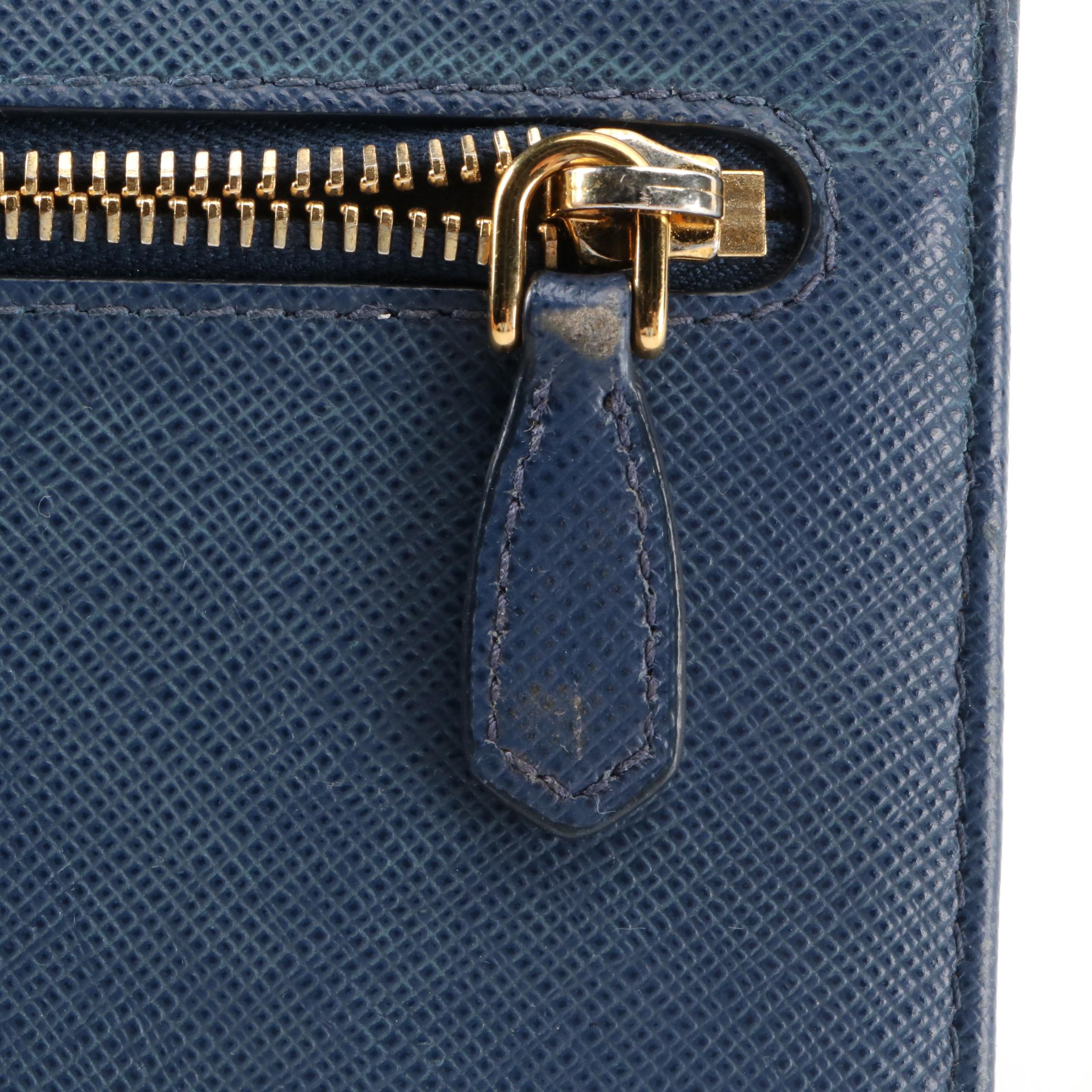 Prada Saffiano Leather Continental Wallet with Detachable ID Holder