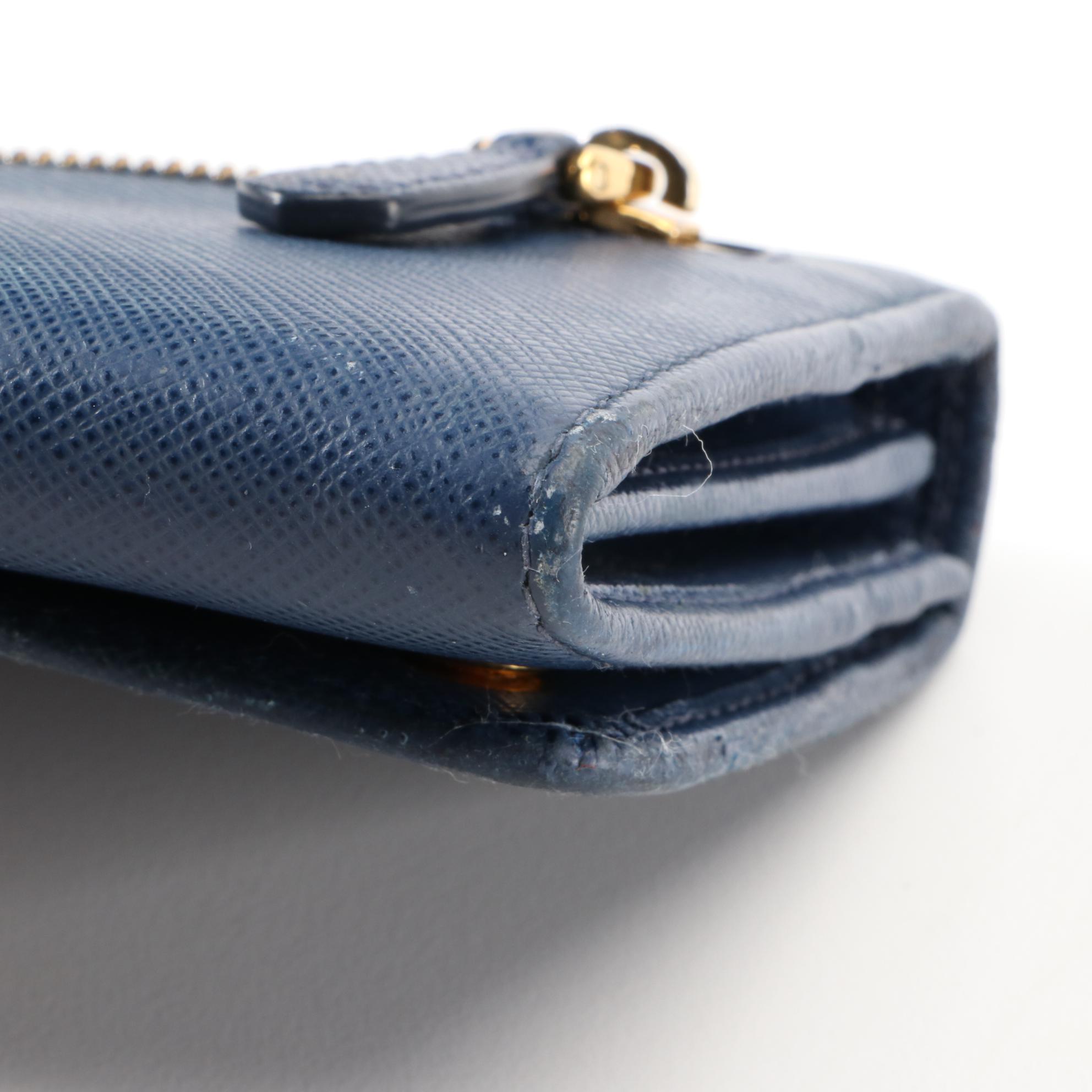 Prada Saffiano Leather Continental Wallet with Detachable ID Holder