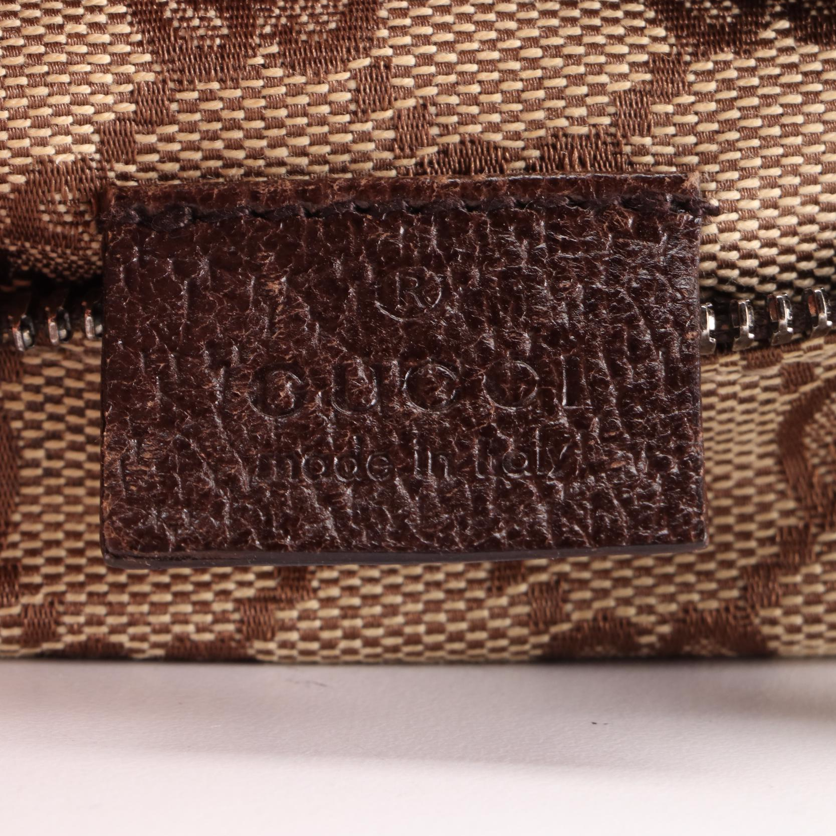 Gucci Belt Bag in GG Canvas and Dark Brown Leather