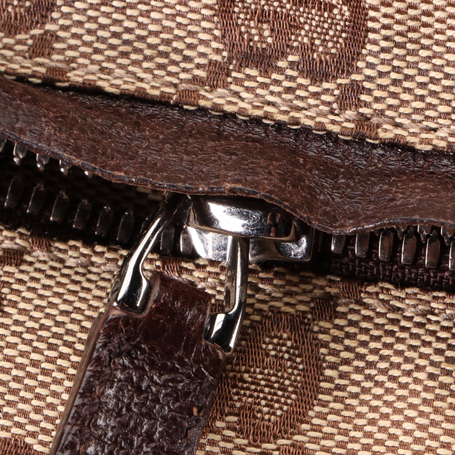 Gucci Belt Bag in GG Canvas and Dark Brown Leather