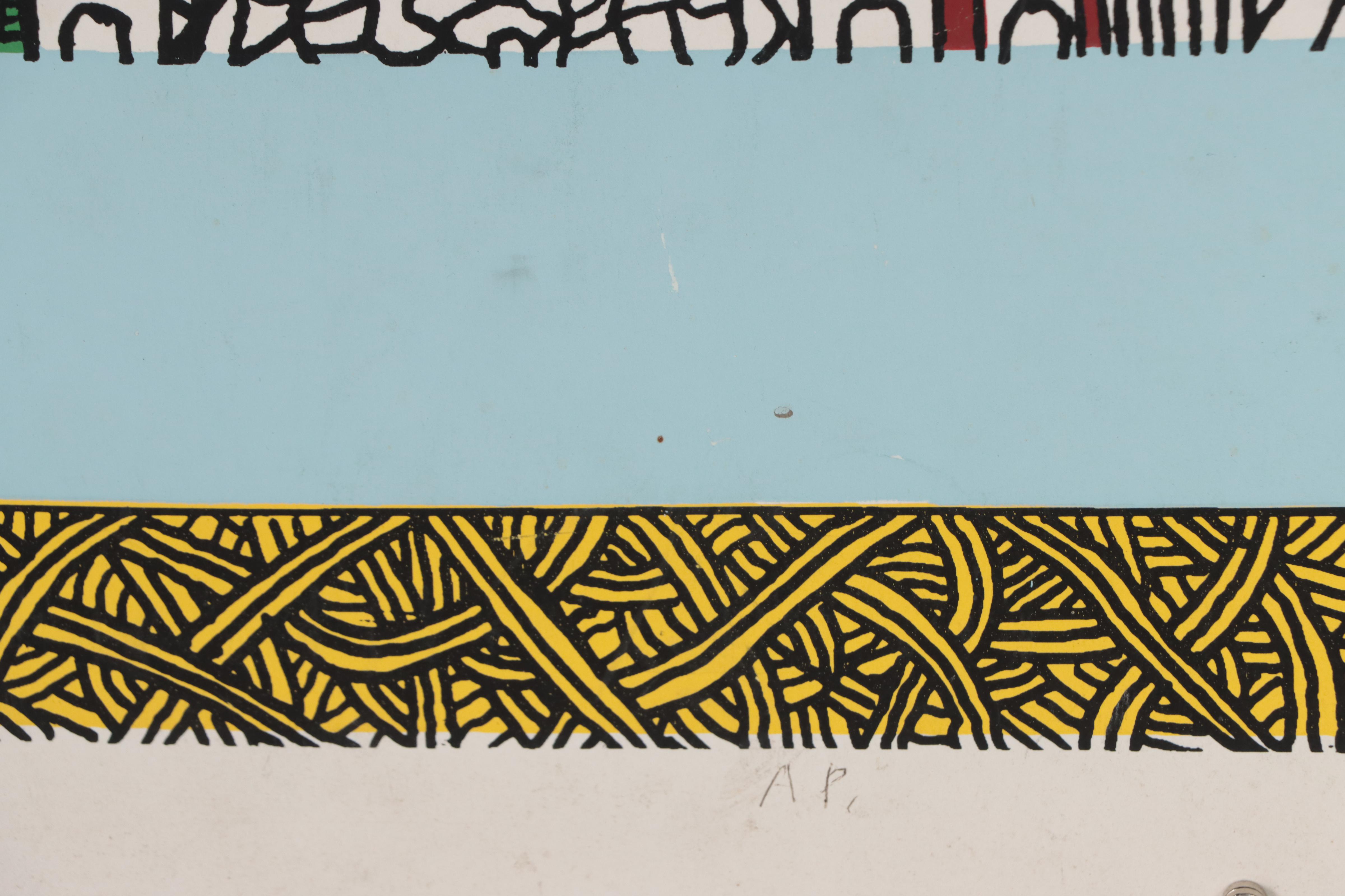 Howard Finster Folk Art Serigraph "Looking In," Circa 1989