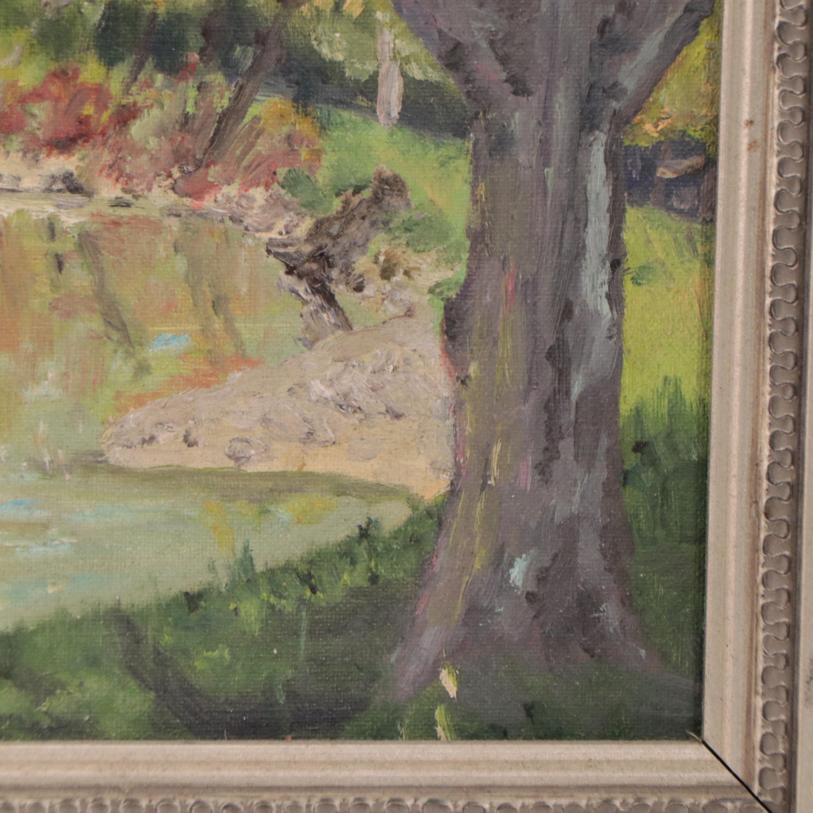 Susan Grier Oil Painting of Pond Landscape