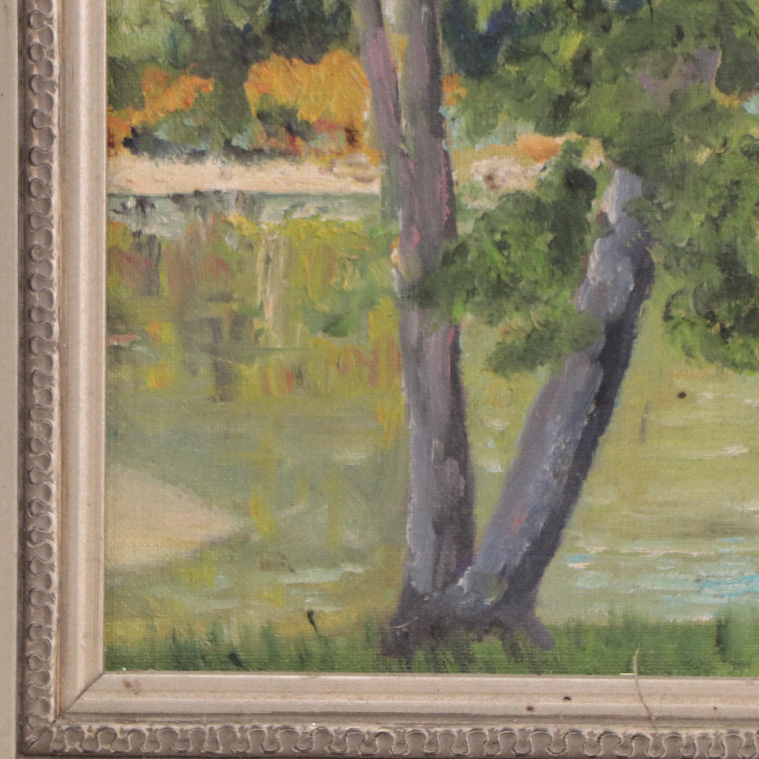 Susan Grier Oil Painting of Pond Landscape