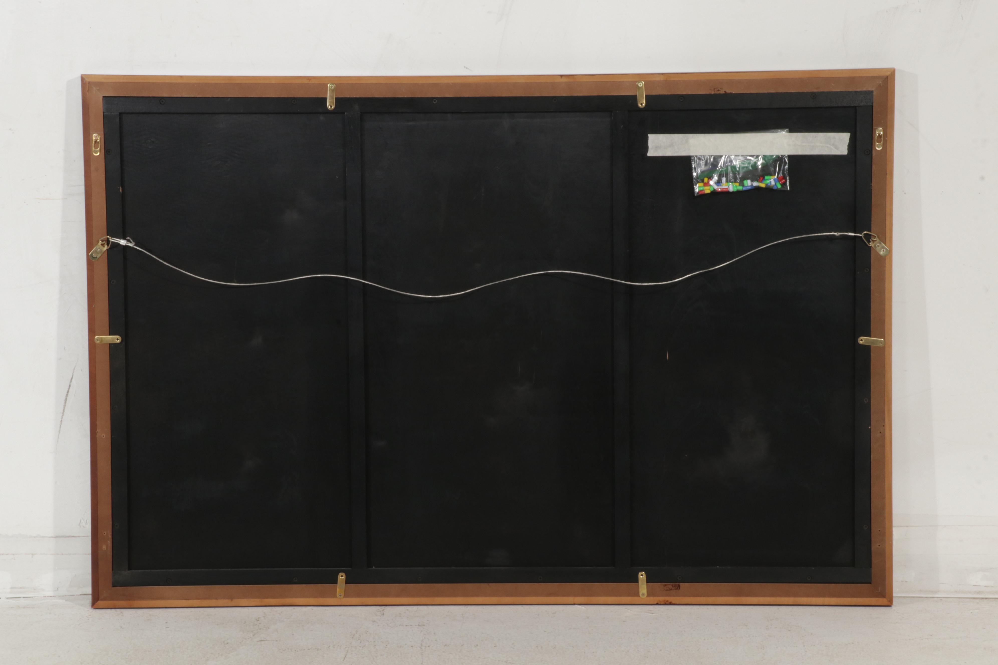 Magnetic World Map Offset Lithograph Wall Hanging, 21st Century