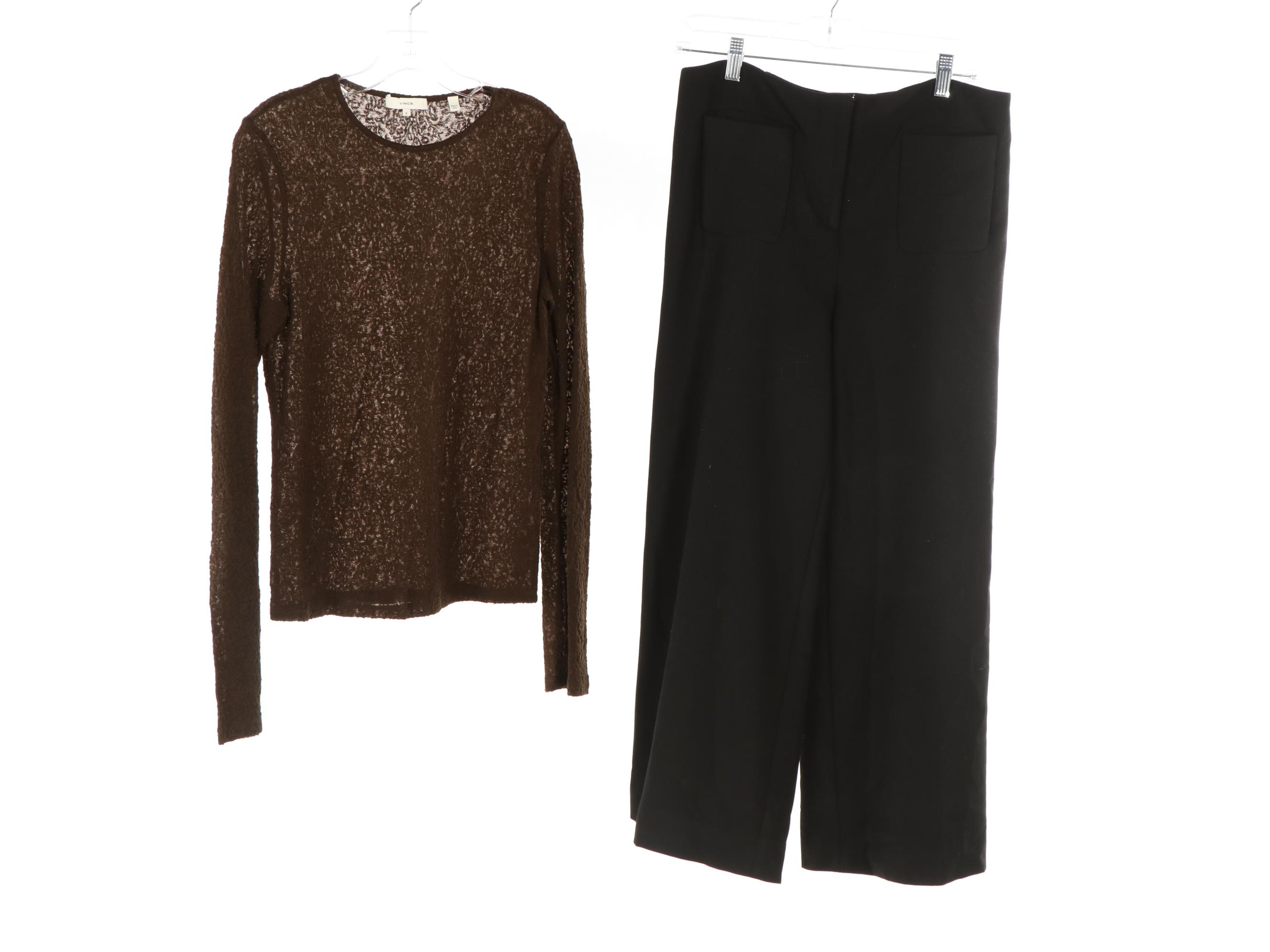 Point Sur Pants, Lafayette 148 Sweater, Vince Sweater, Wool Felt Coat, and More