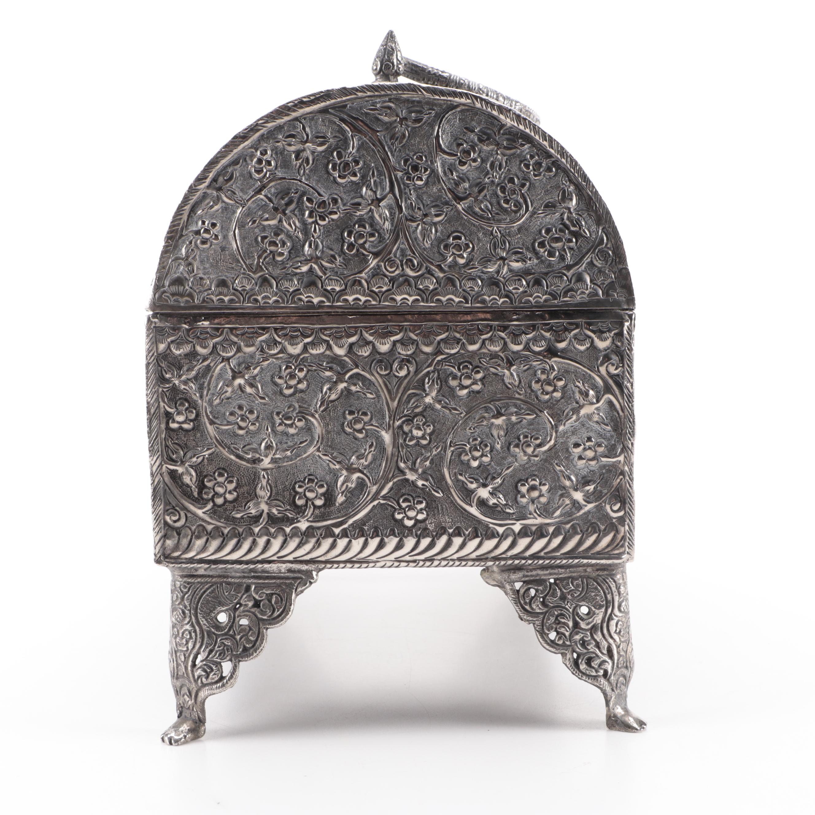 Indo-Persian Silvered Metal Dowry Chest