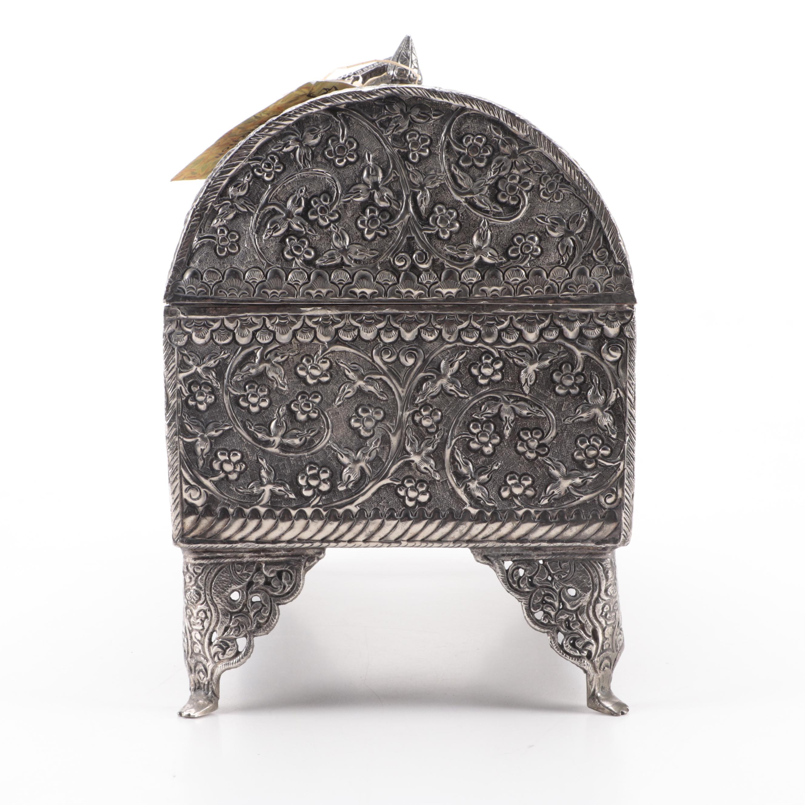 Indo-Persian Silvered Metal Dowry Chest