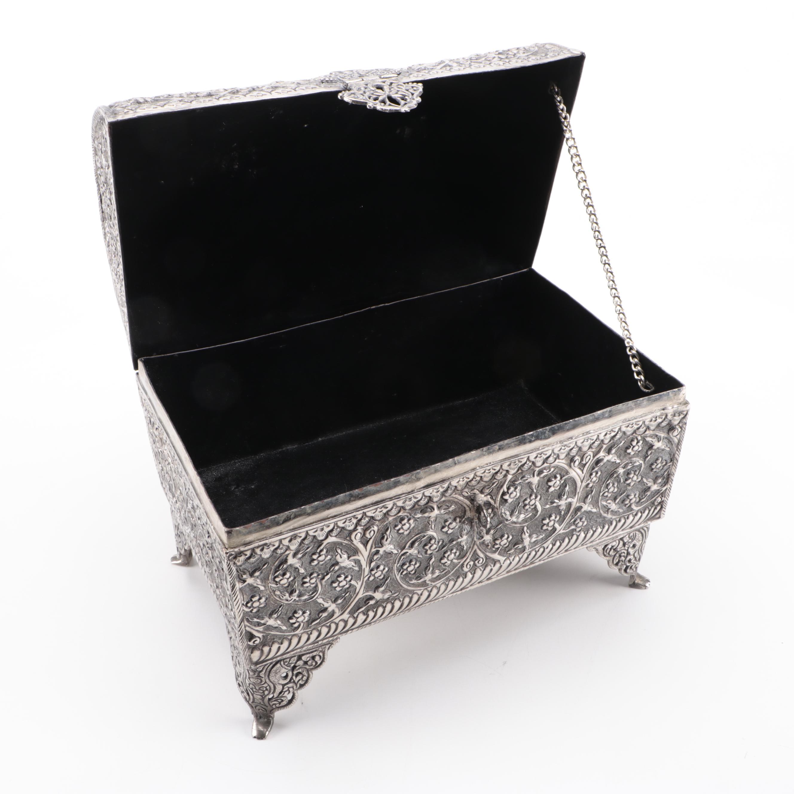 Indo-Persian Silvered Metal Dowry Chest