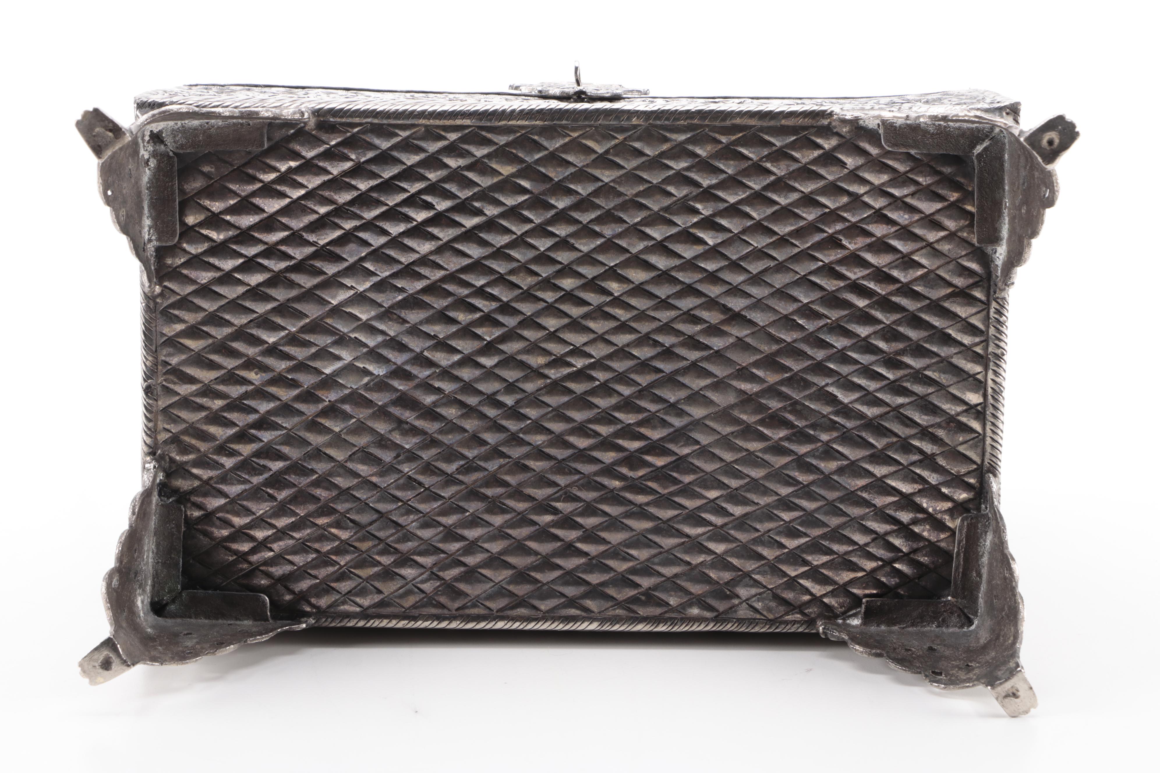 Indo-Persian Silvered Metal Dowry Chest