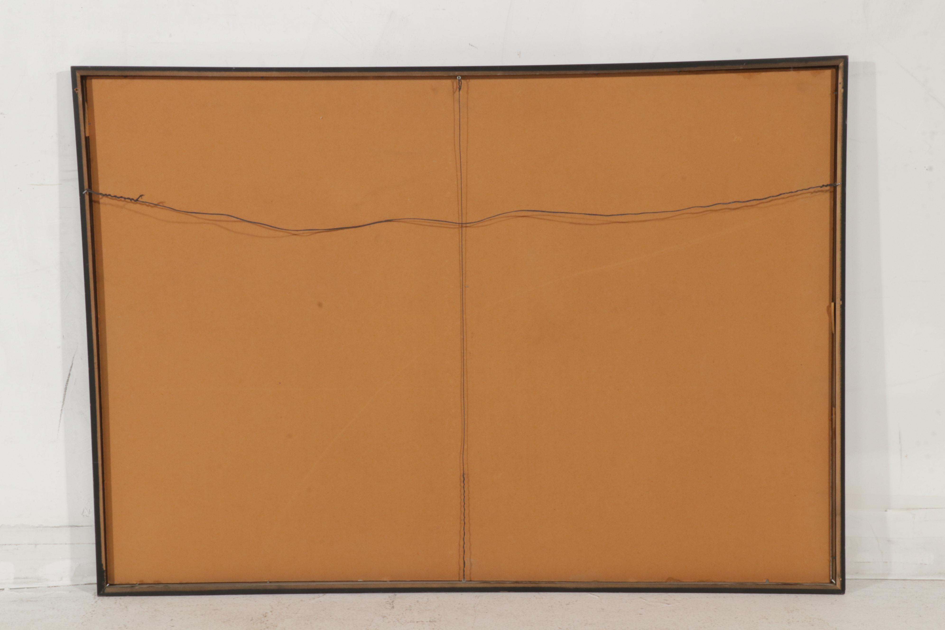 Frances Luckoff Mixed Media Painting of Boats in Harbor, Late 20th Century