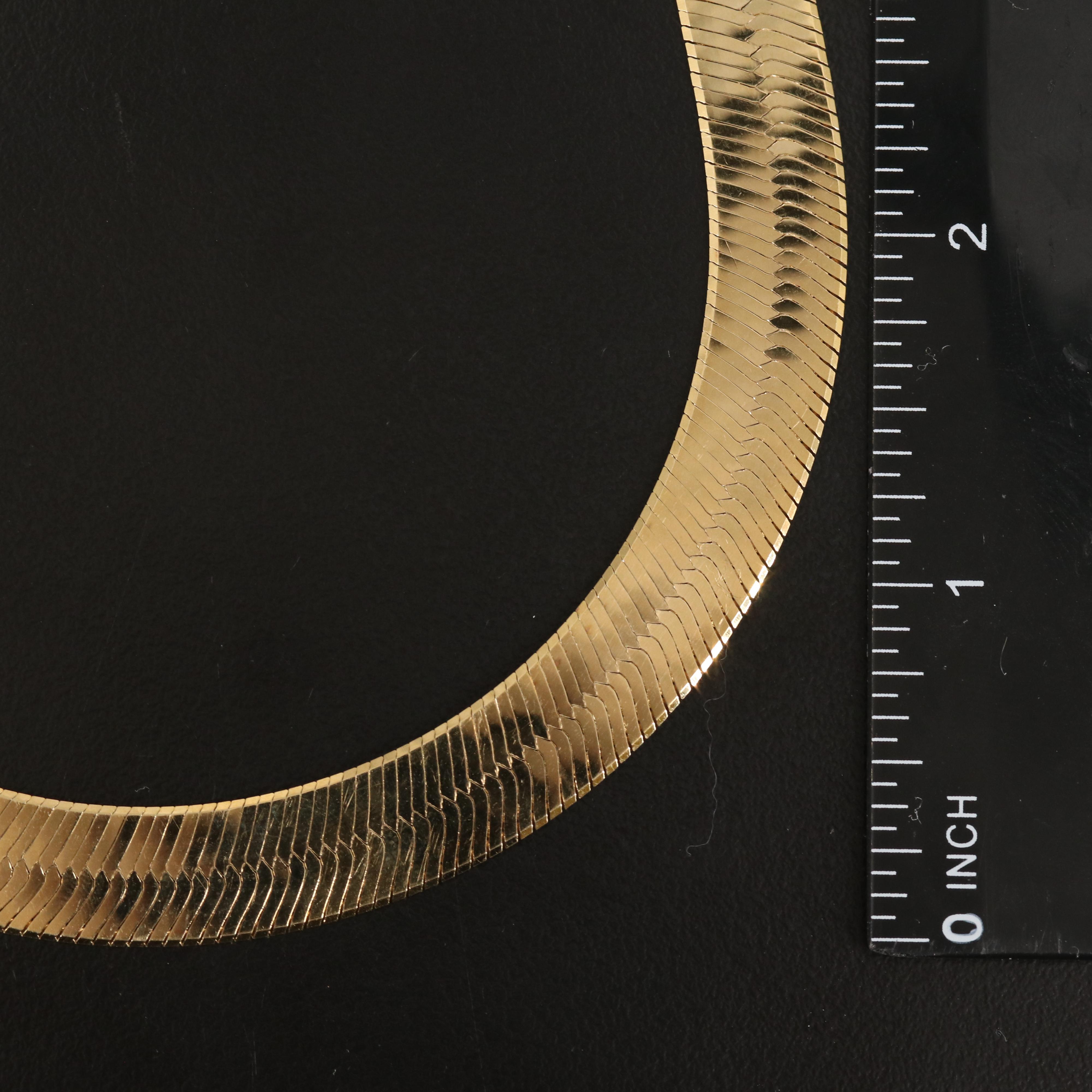 14K Herringbone Chain Necklace